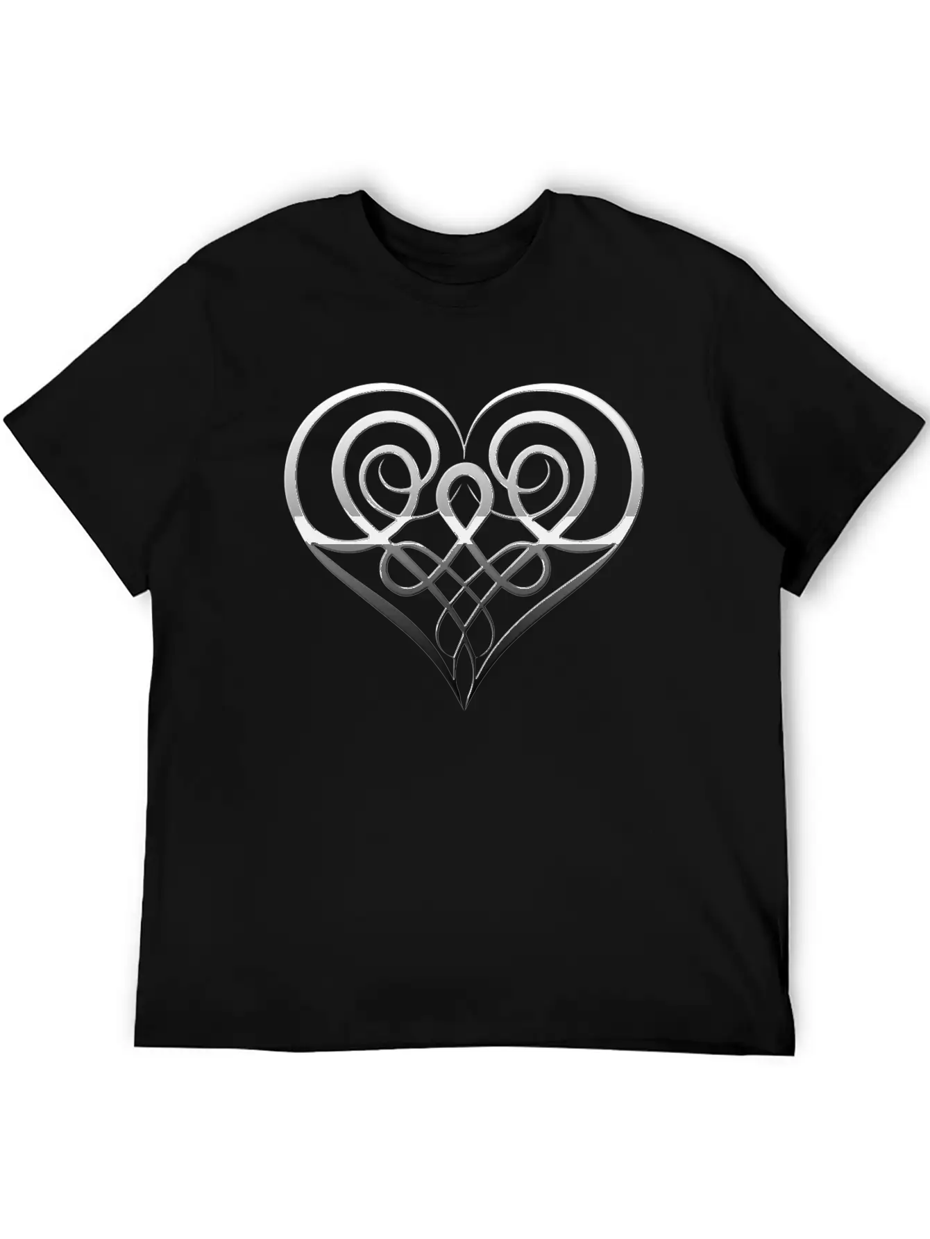 Silver Heart Lightweight Cotton T-Shirt – Daily Comfort Graphic Shirt