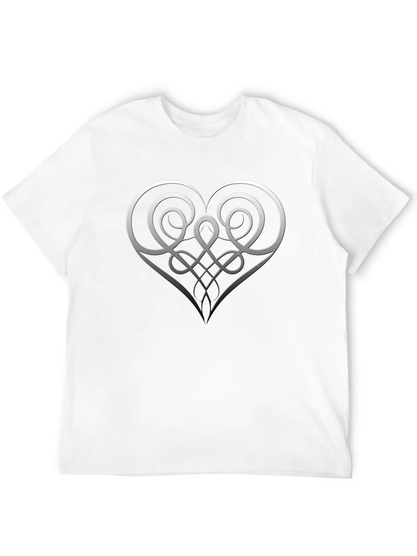 Silver Heart Lightweight Cotton T-Shirt – Daily Comfort Graphic Shirt