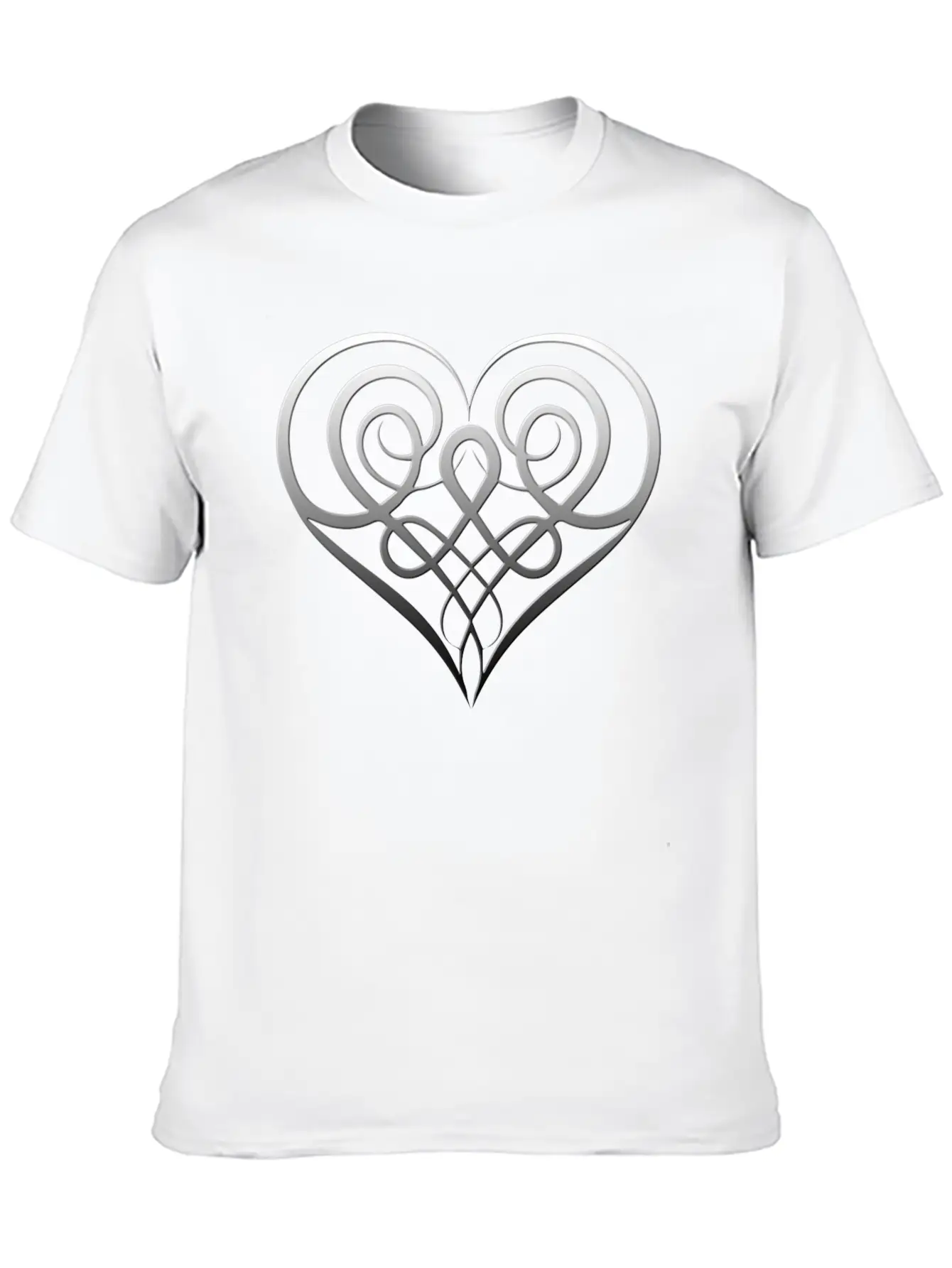 Silver Heart Lightweight Cotton T-Shirt – Daily Comfort Graphic Shirt