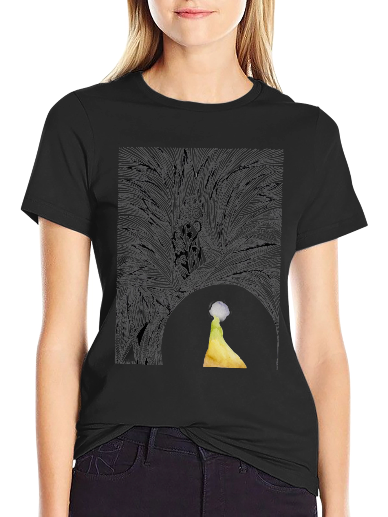 Abstract Graphic Print Black Casual T-Shirt