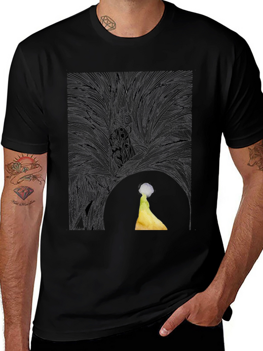 Abstract Graphic Print Black Casual T-Shirt