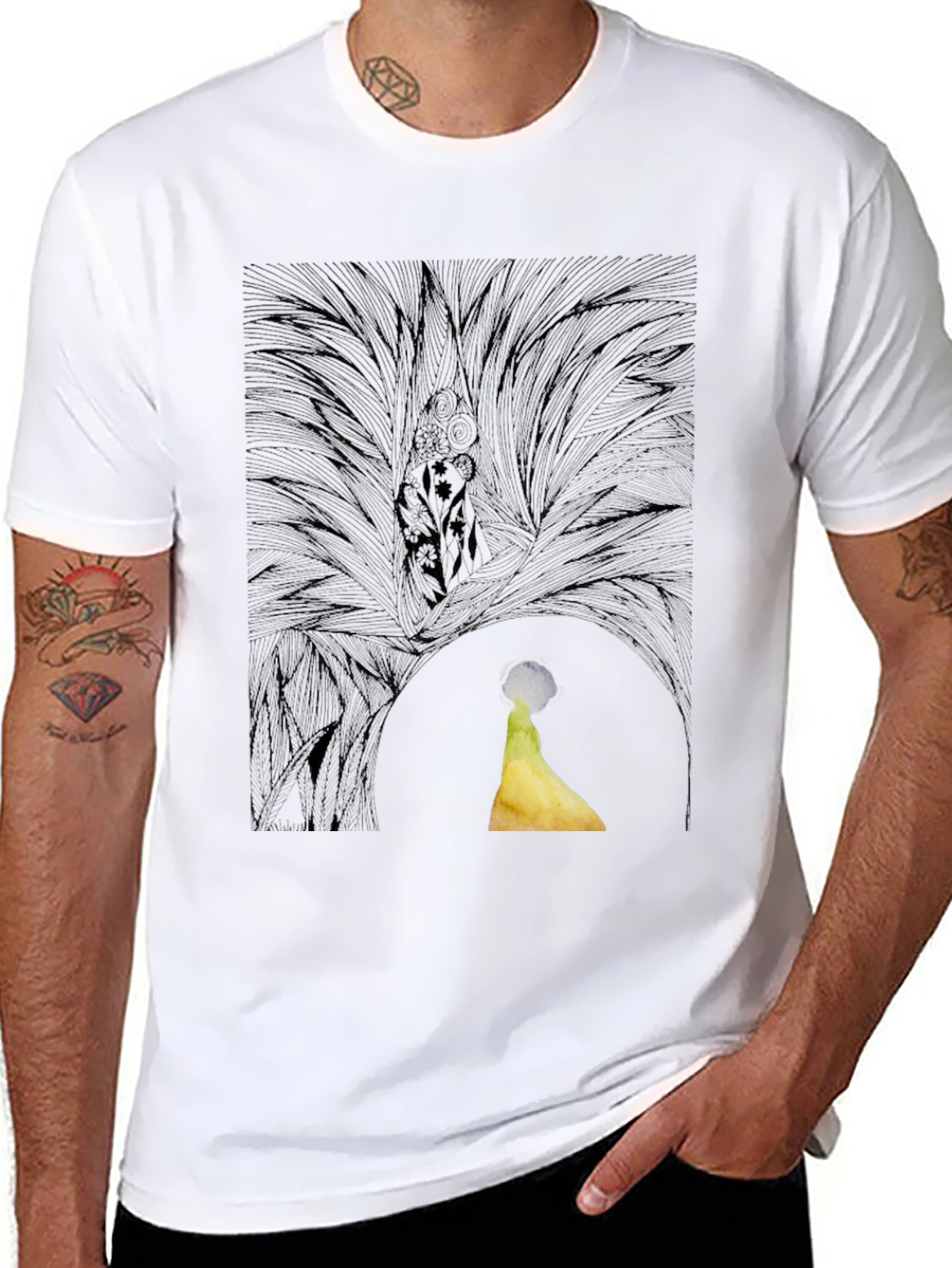 Abstract Graphic Print Black Casual T-Shirt