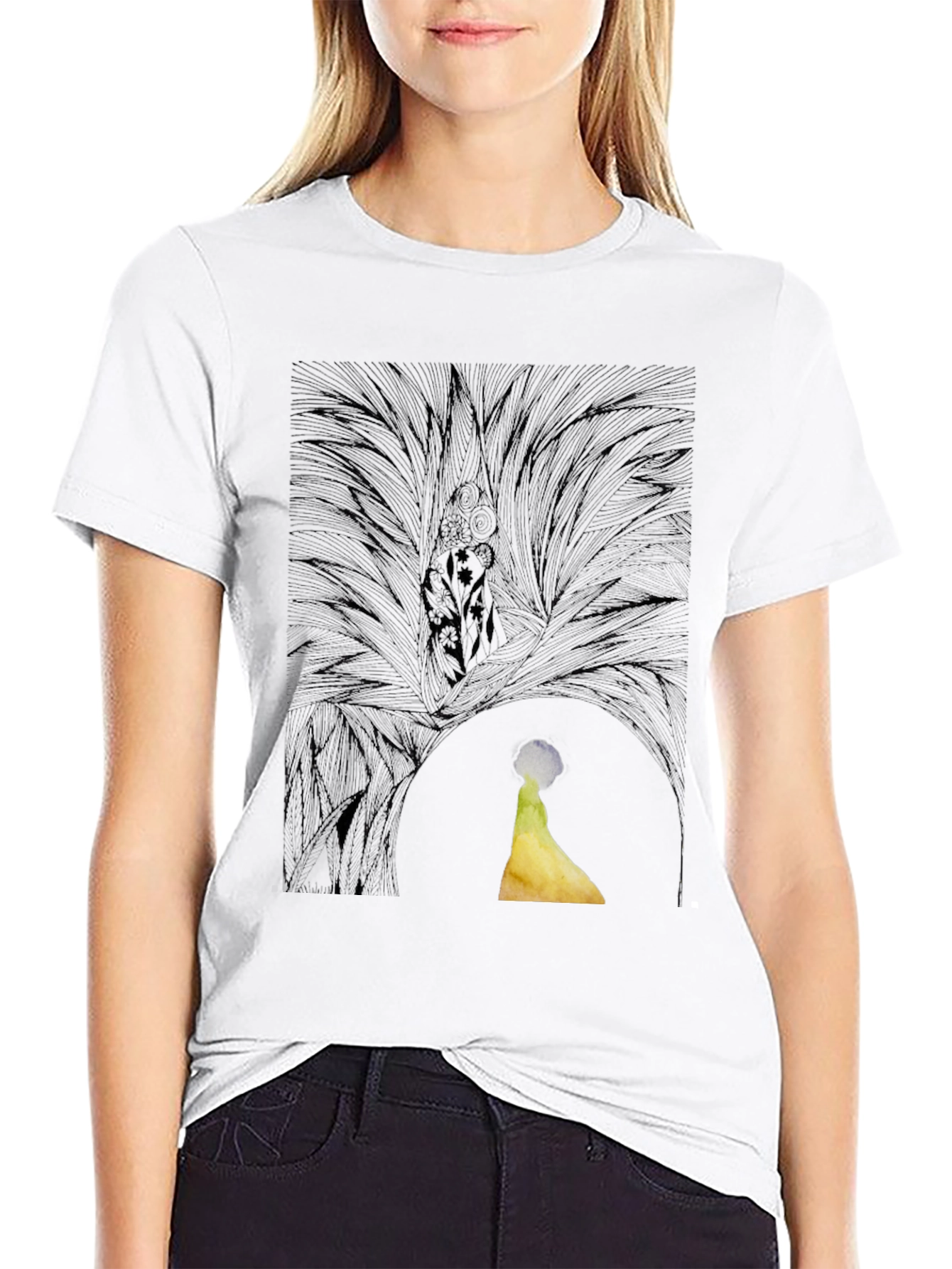Abstract Graphic Print Black Casual T-Shirt