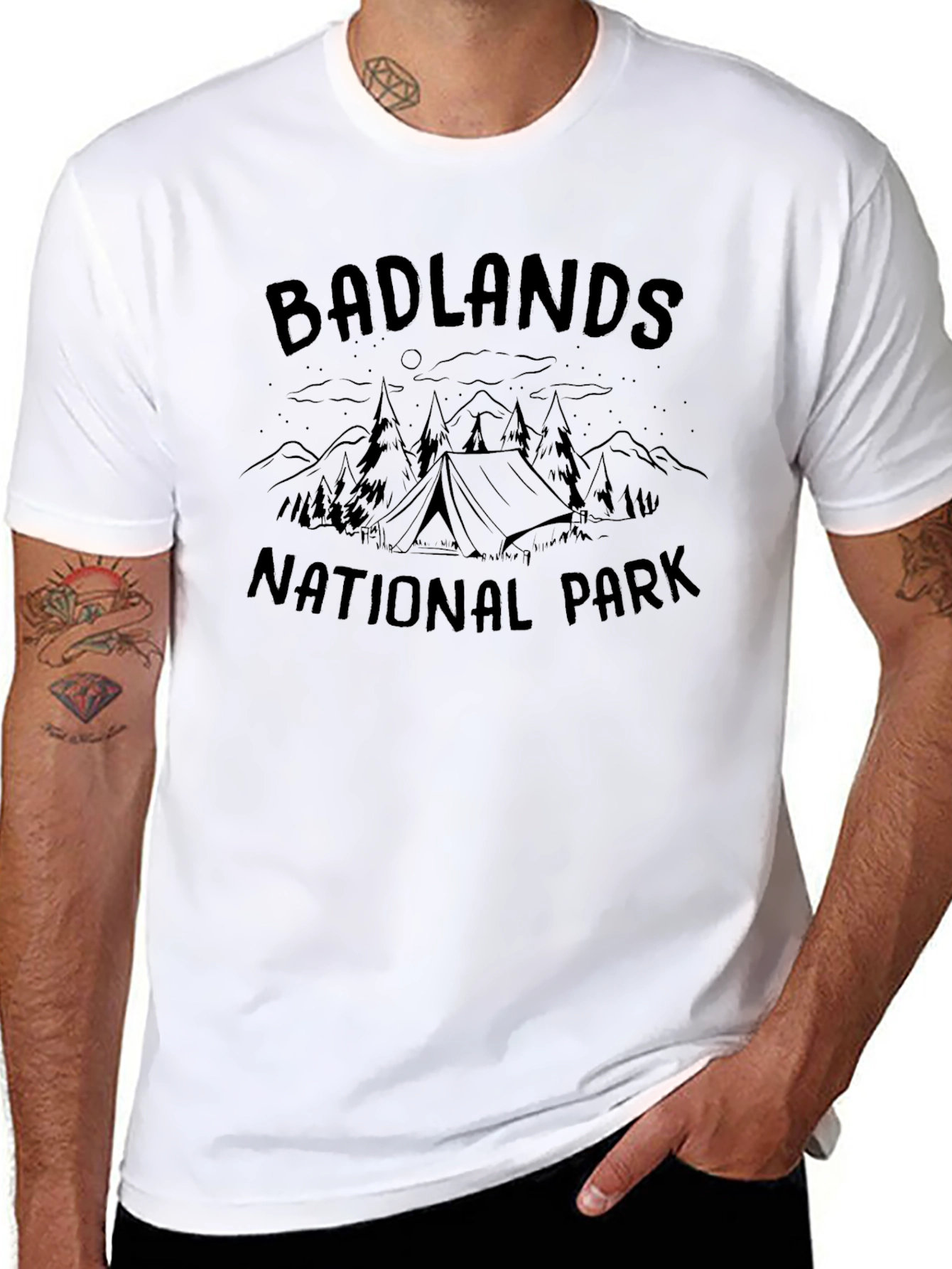 Badlands National Park Camping Graphic T-Shirt