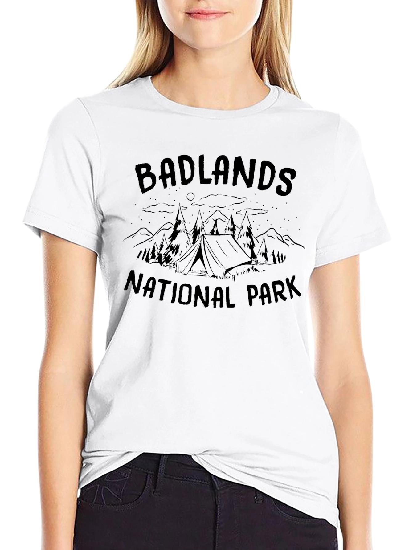 Badlands National Park Camping Graphic T-Shirt