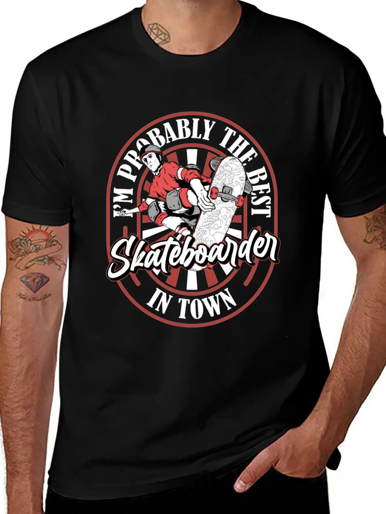 Skateboard Skater Funny Lightweight Cotton T-Shirt – Daily Comfort Graphic Shirt