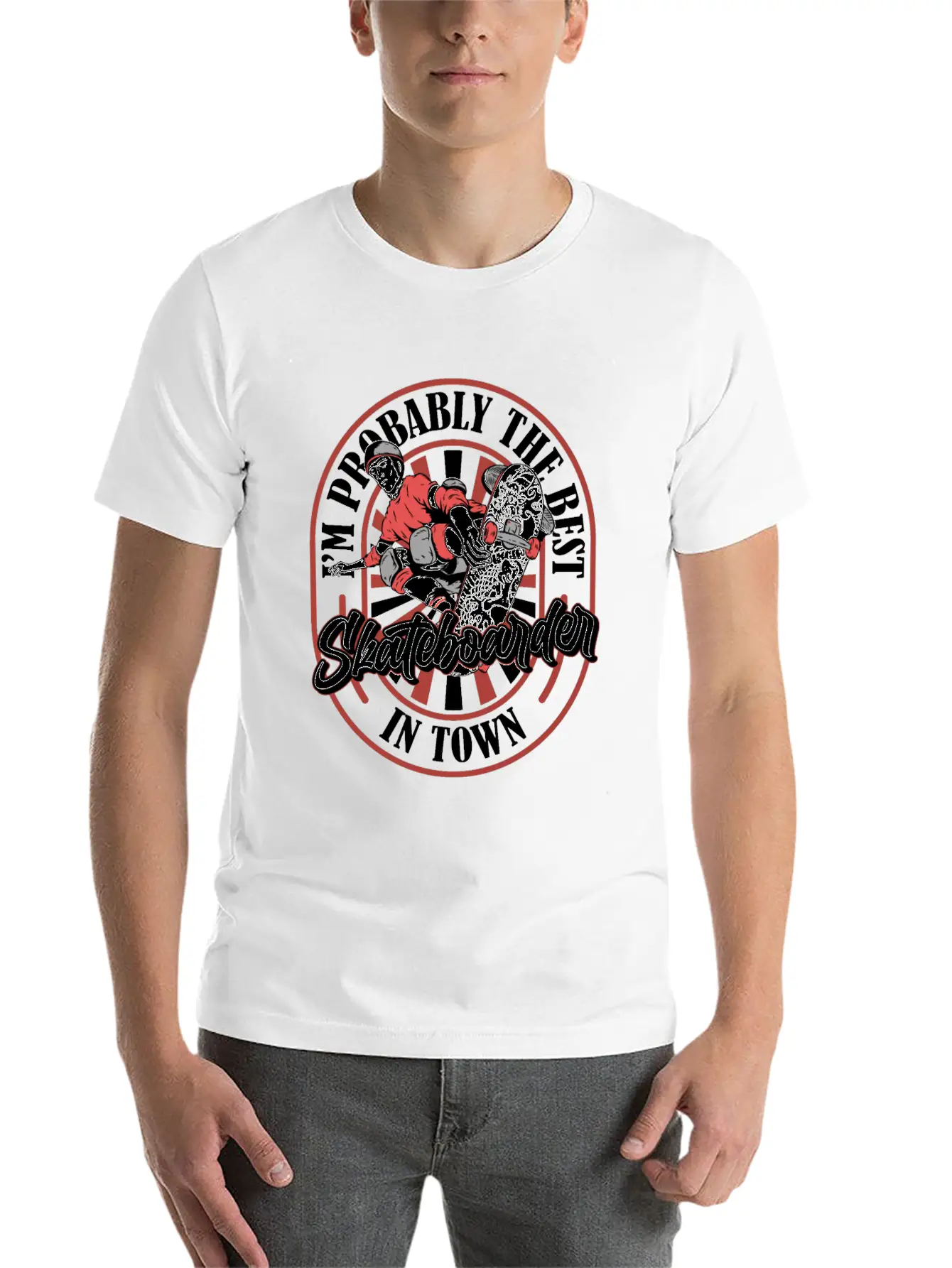 Skateboard Skater Funny Lightweight Cotton T-Shirt – Daily Comfort Graphic Shirt