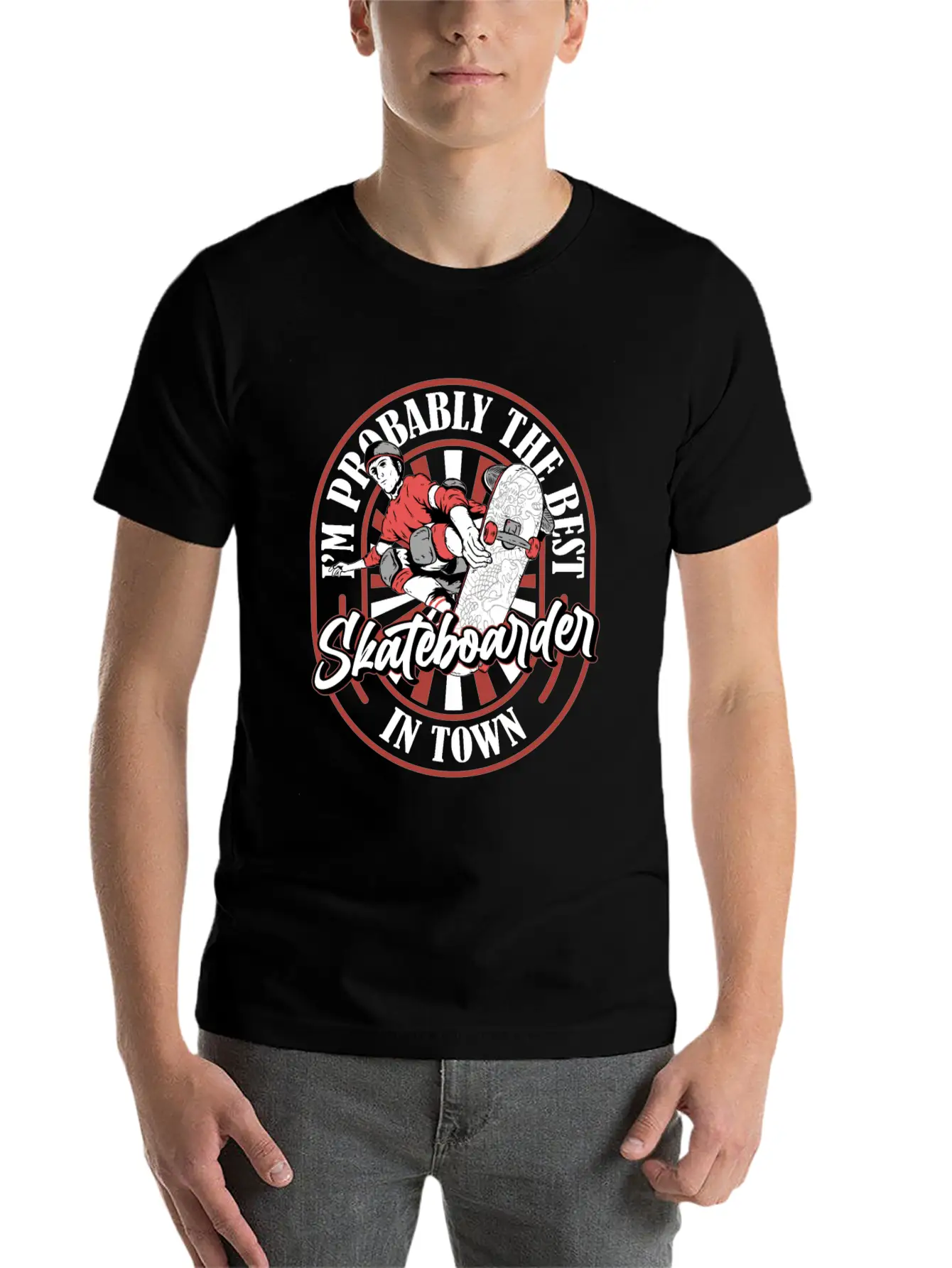 Skateboard Skater Funny Lightweight Cotton T-Shirt – Daily Comfort Graphic Shirt