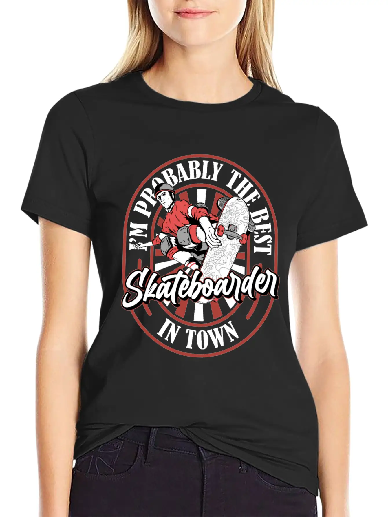 Skateboard Skater Funny Lightweight Cotton T-Shirt – Daily Comfort Graphic Shirt