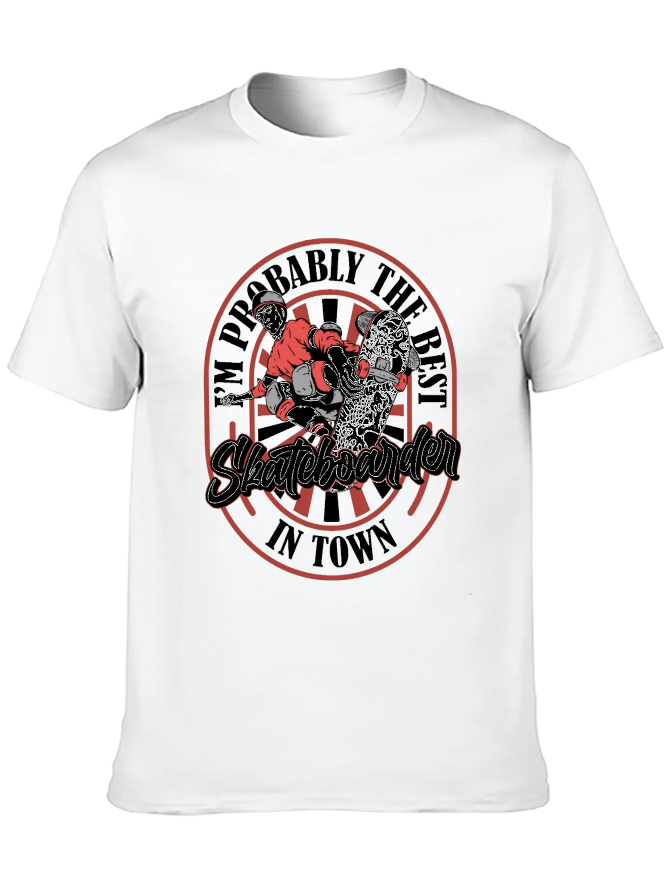 Skateboard Skater Funny Lightweight Cotton T-Shirt – Daily Comfort Graphic Shirt