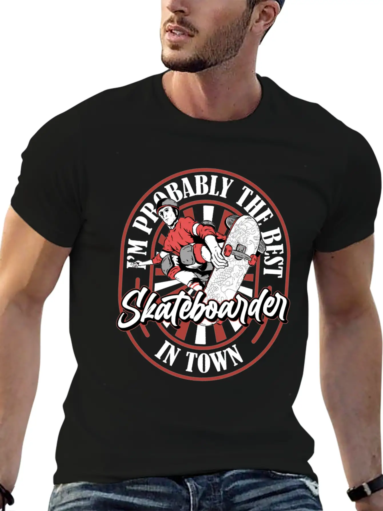 Skateboard Skater Funny Lightweight Cotton T-Shirt – Daily Comfort Graphic Shirt