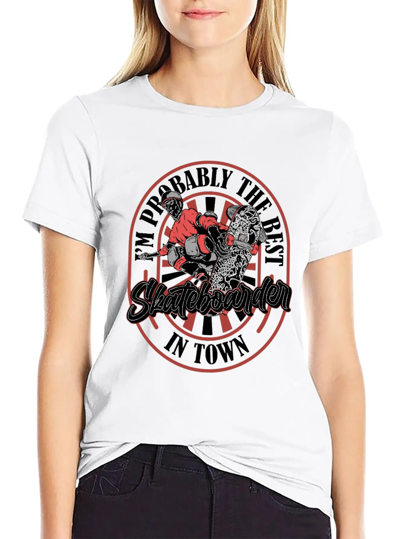 Skateboard Skater Funny Lightweight Cotton T-Shirt – Daily Comfort Graphic Shirt