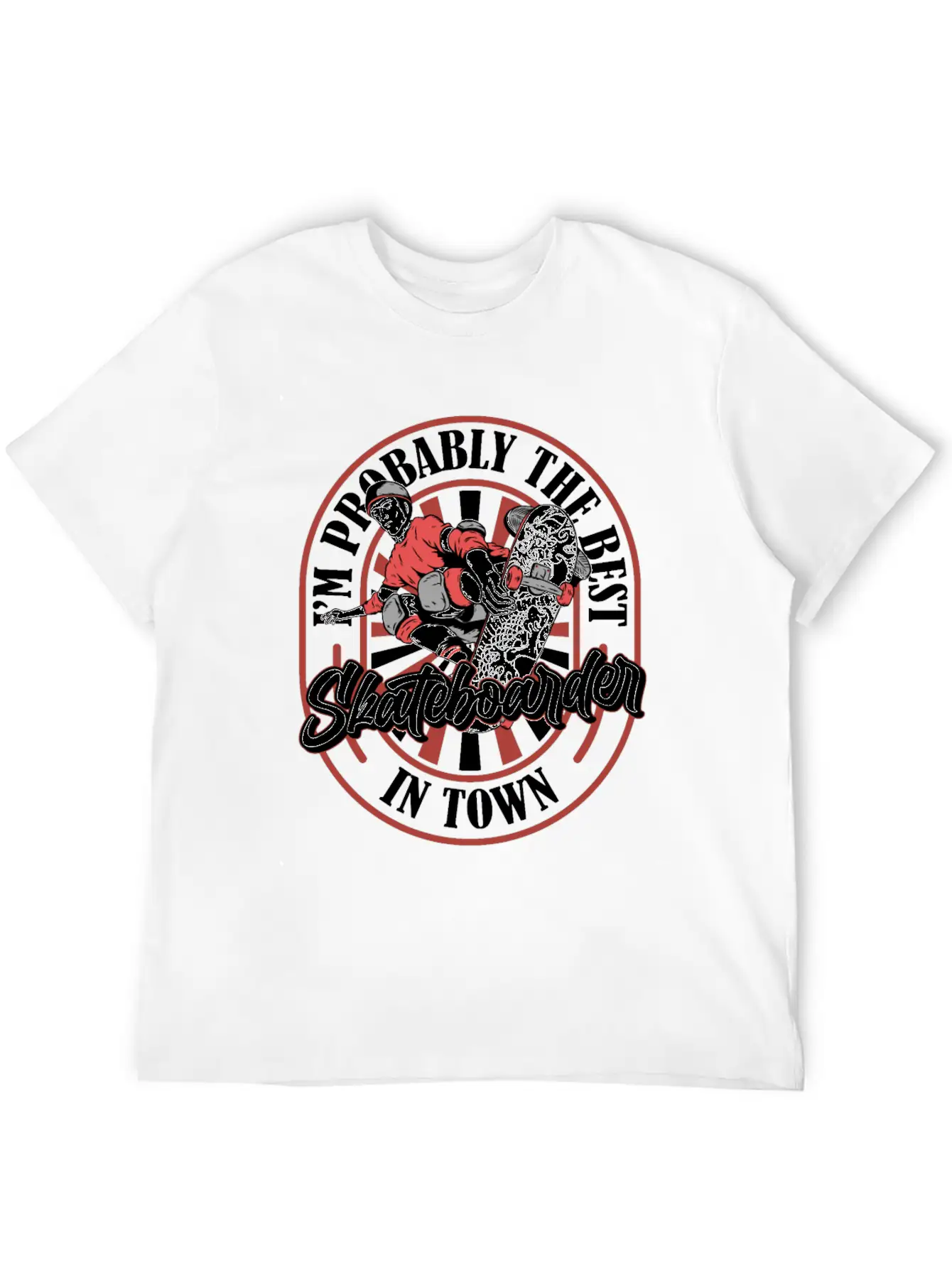 Skateboard Skater Funny Lightweight Cotton T-Shirt – Daily Comfort Graphic Shirt
