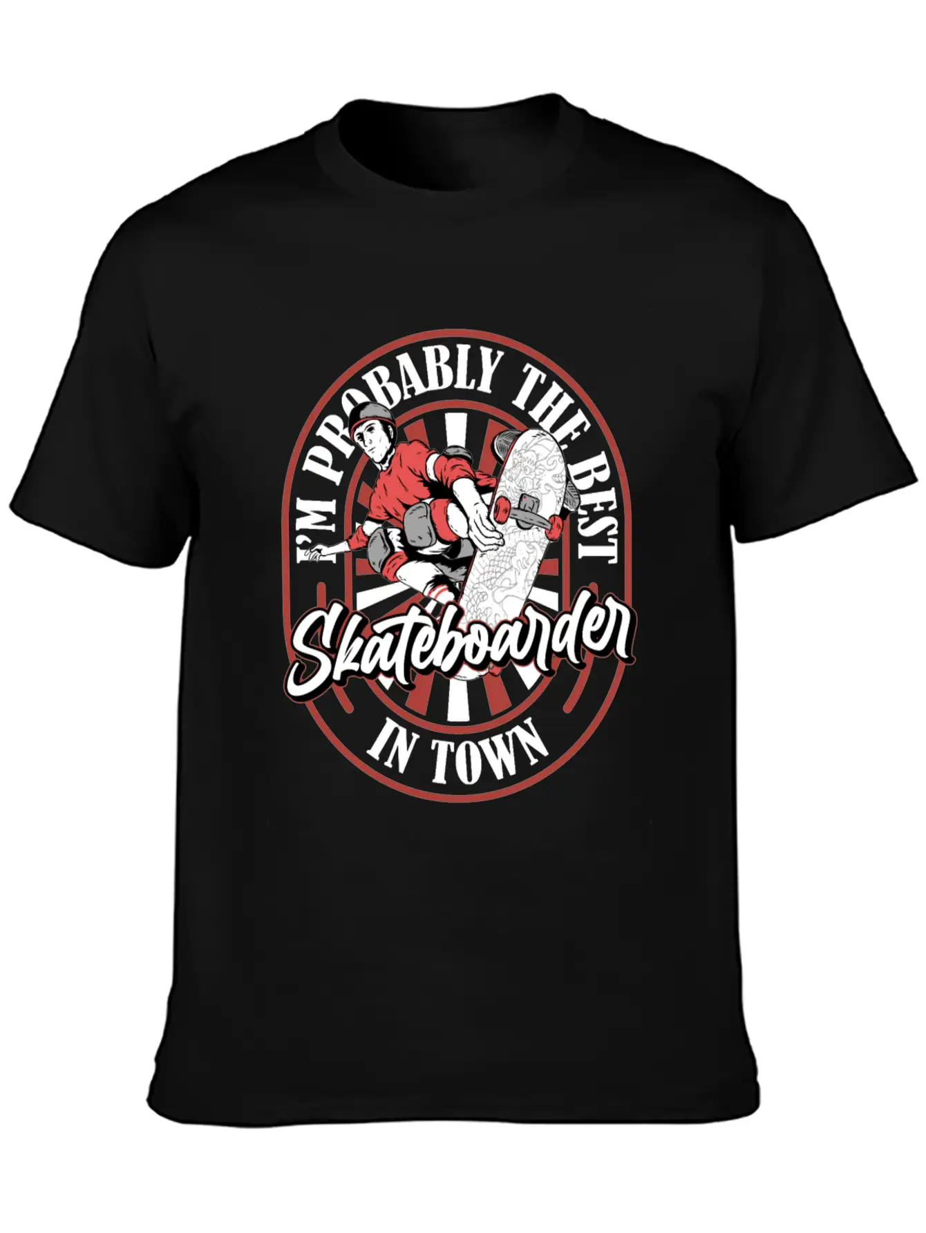 Skateboard Skater Funny Lightweight Cotton T-Shirt – Daily Comfort Graphic Shirt