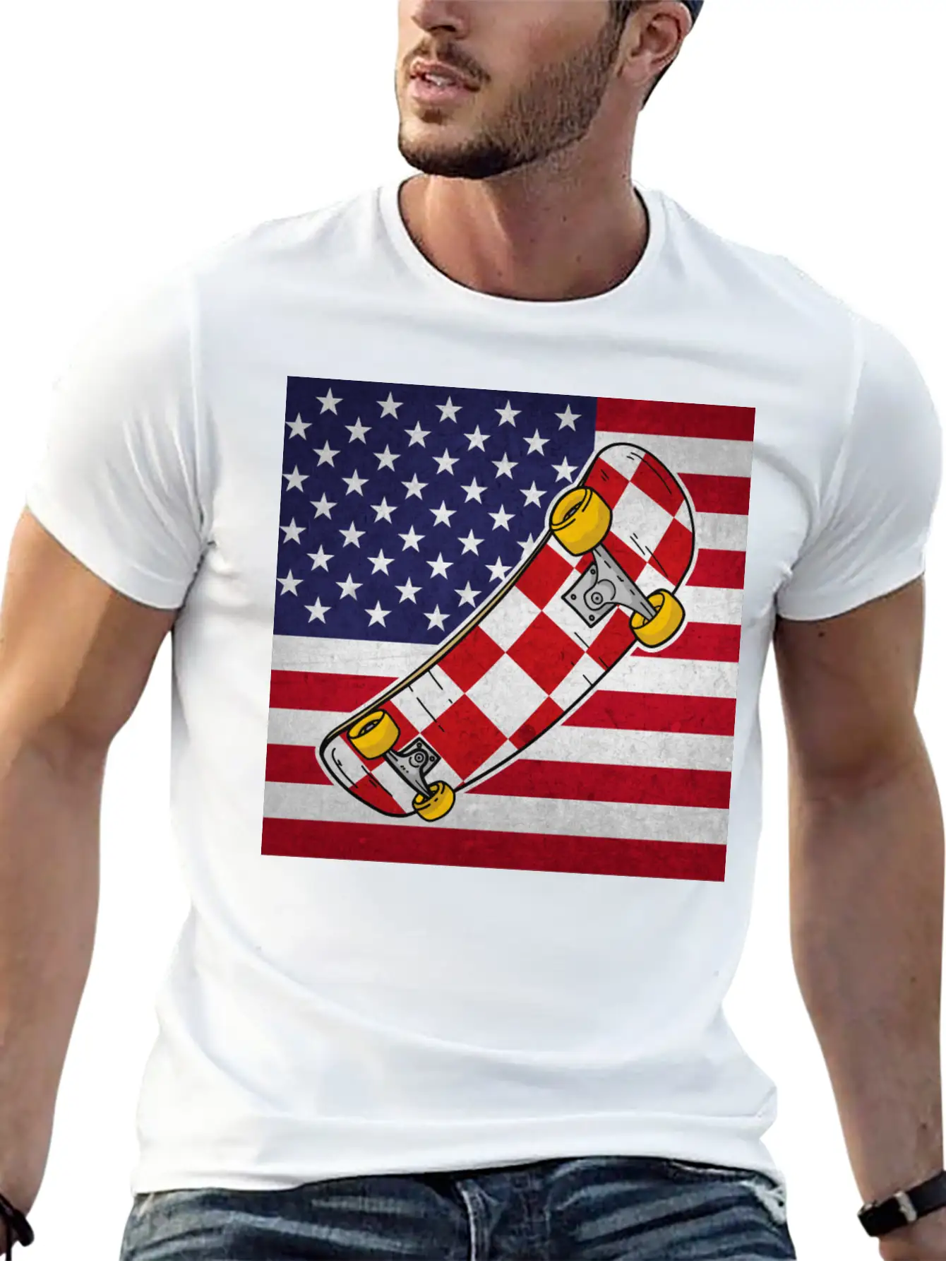 Skateboard Skater Lightweight Cotton T-Shirt – Daily Comfort Graphic Shirt