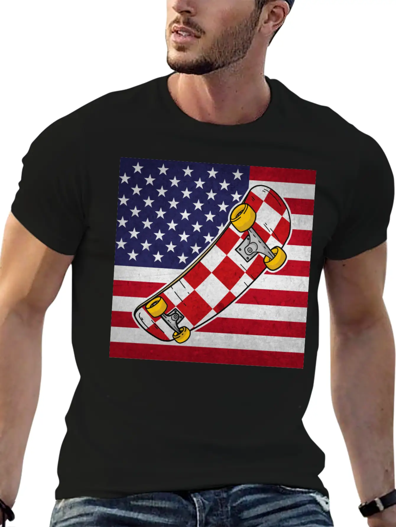 Skateboard Skater Lightweight Cotton T-Shirt – Daily Comfort Graphic Shirt