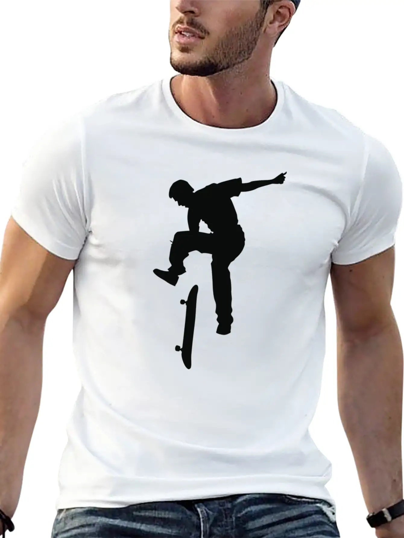 Skater Lightweight Cotton T-Shirt – Daily Comfort Graphic Shirt