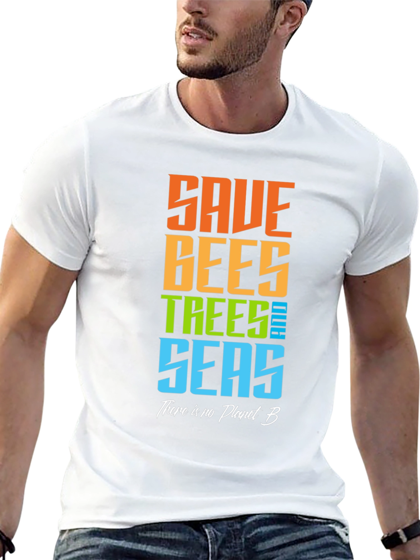 Save Bees Trees Seas Graphic T-Shirt