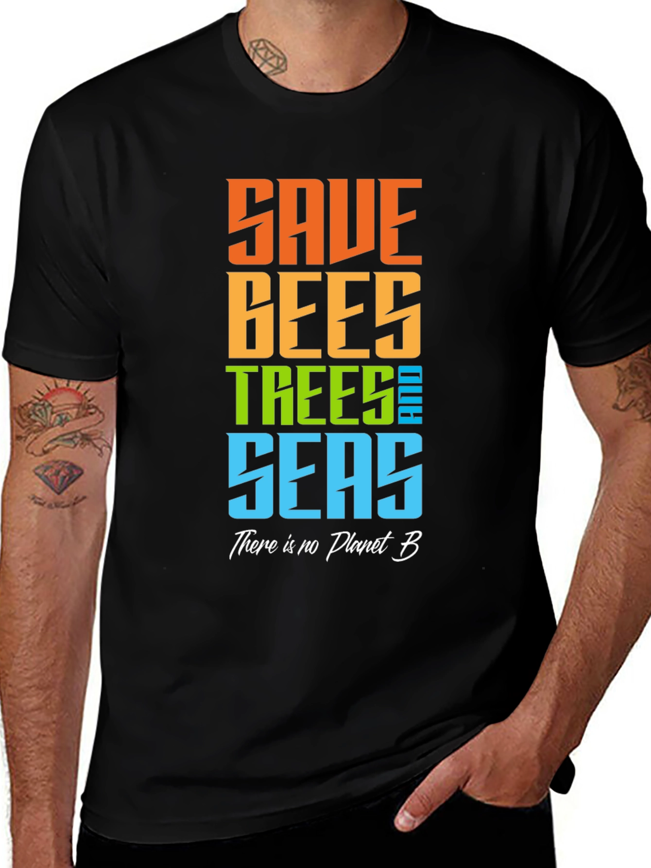 Save Bees Trees Seas Graphic T-Shirt