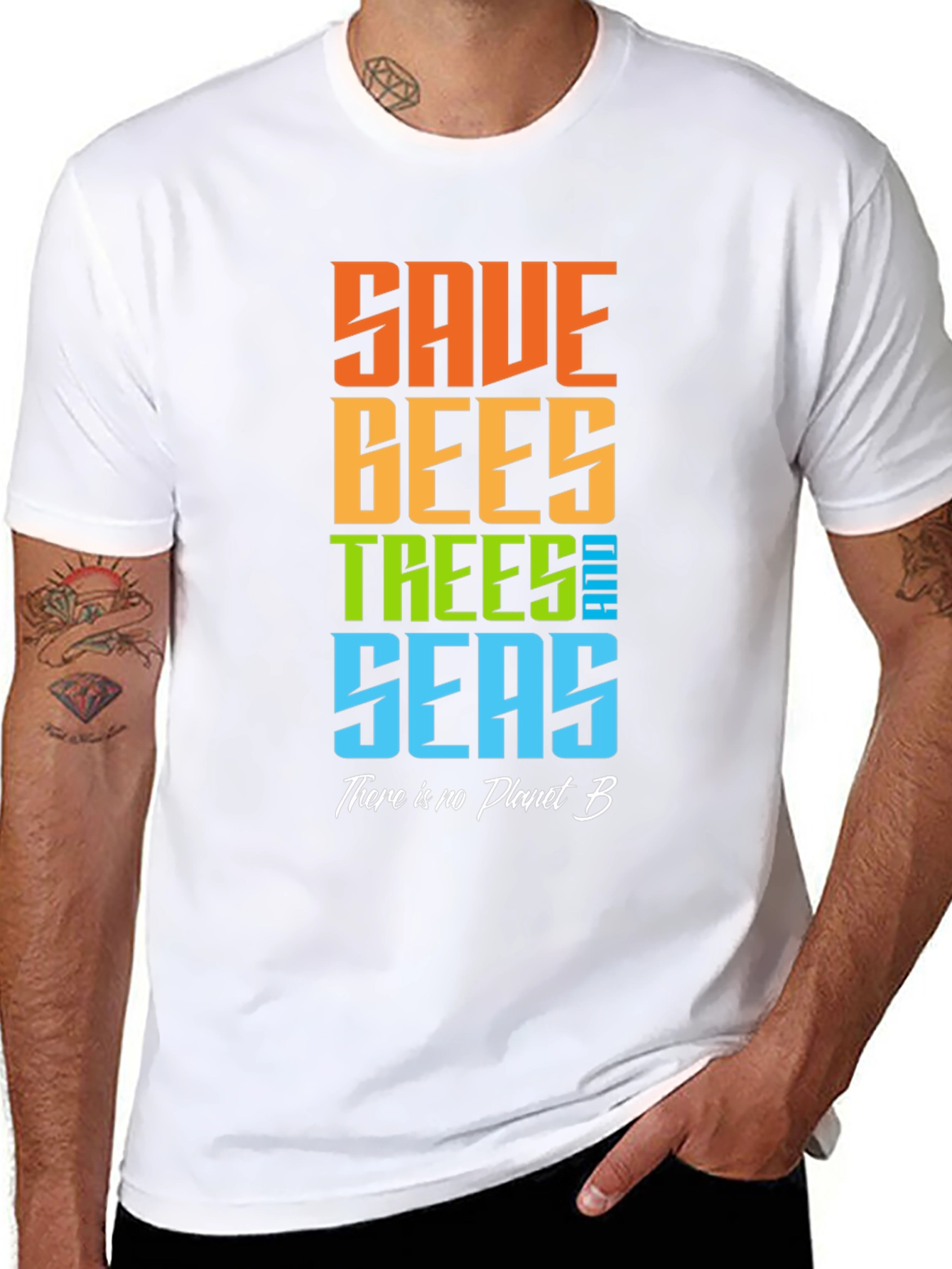 Save Bees Trees Seas Graphic T-Shirt