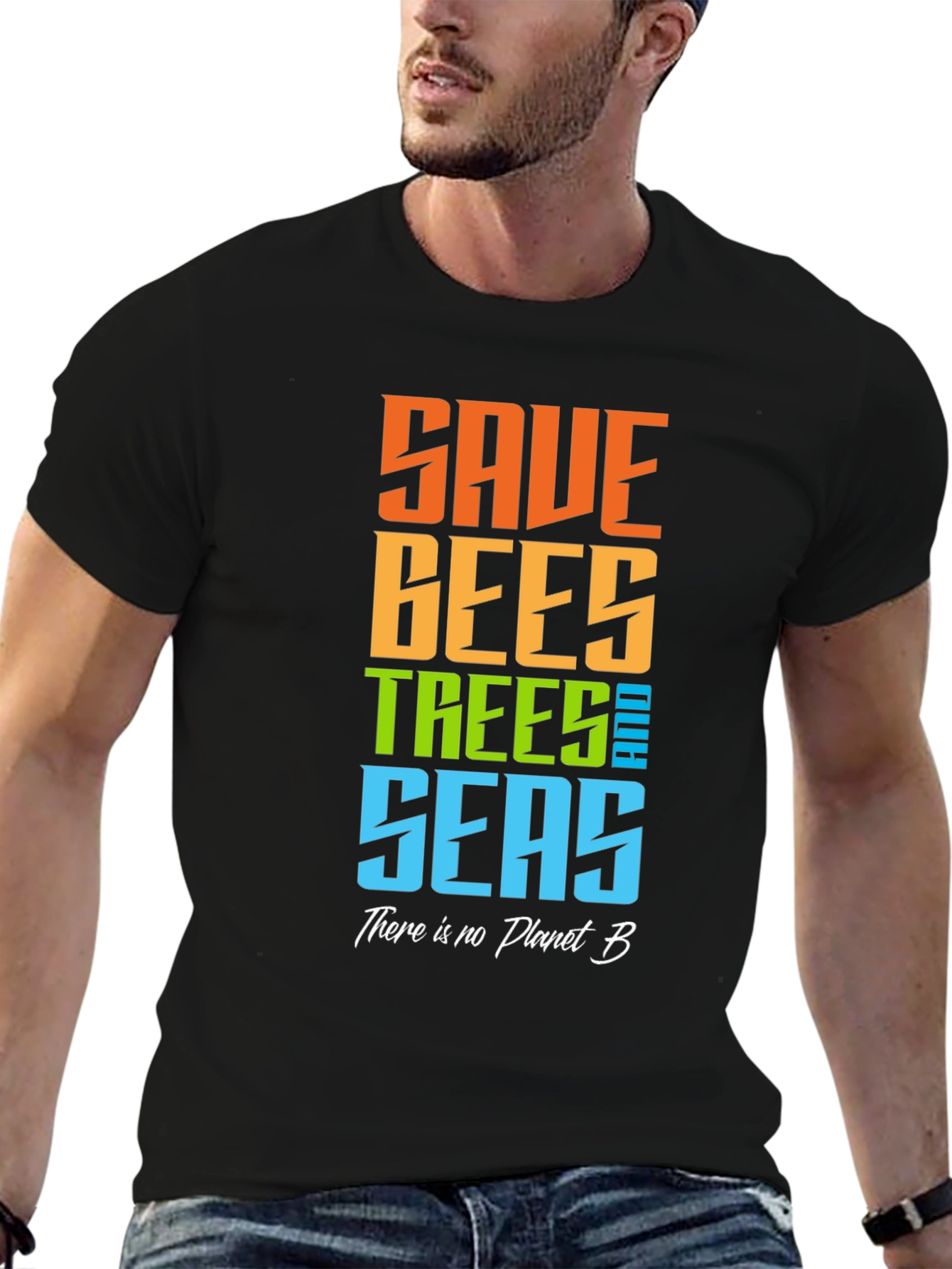Save Bees Trees Seas Graphic T-Shirt