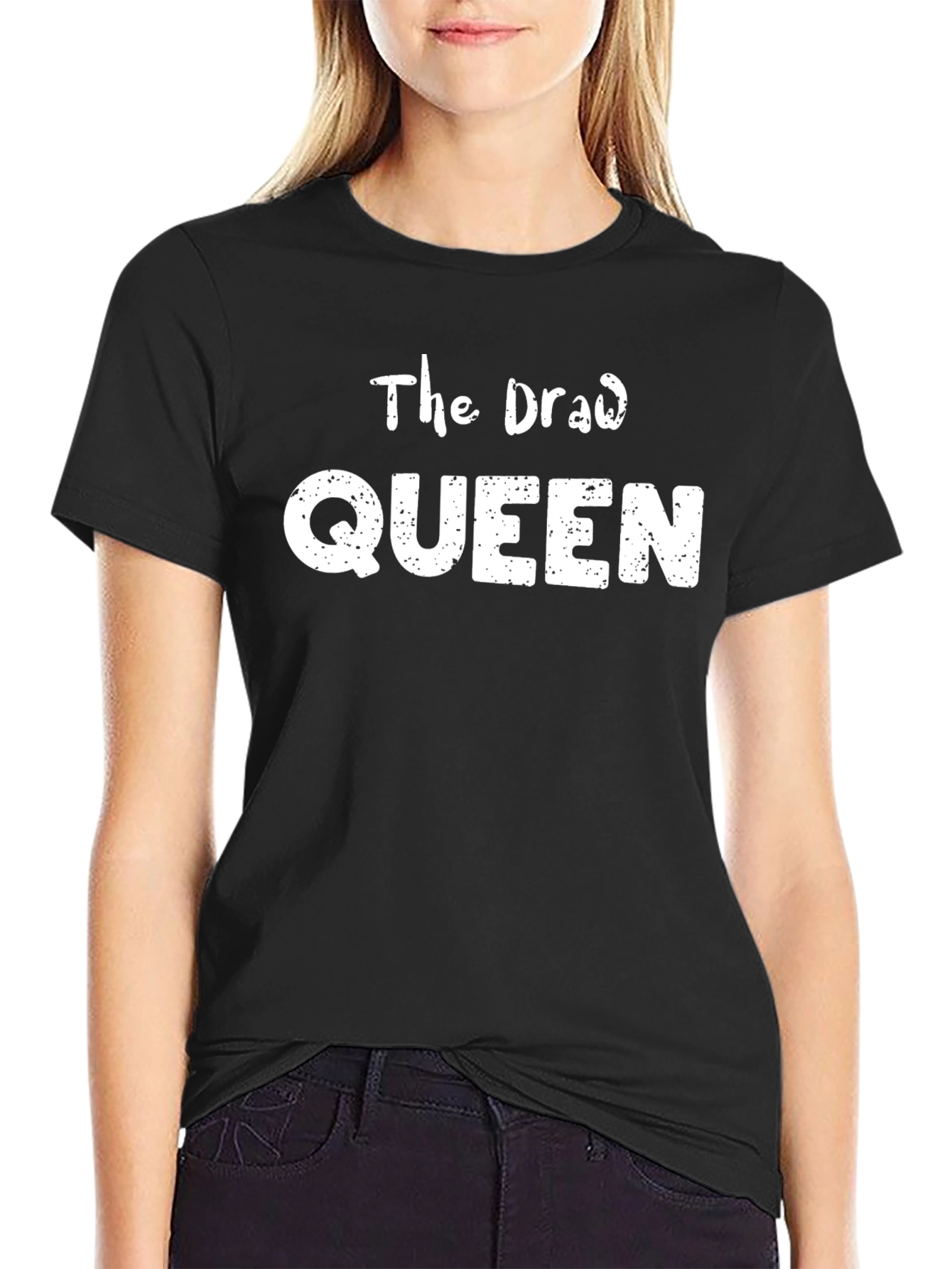 The Draw Queen Black Cotton Graphic Tee
