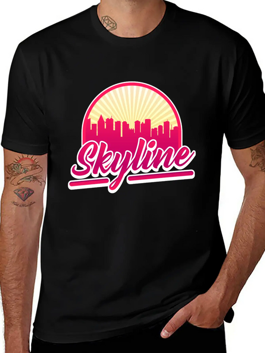 Skyline Red Building Cool Gift Lightweight Cotton T-Shirt – Daily Comfort Graphic Shirt