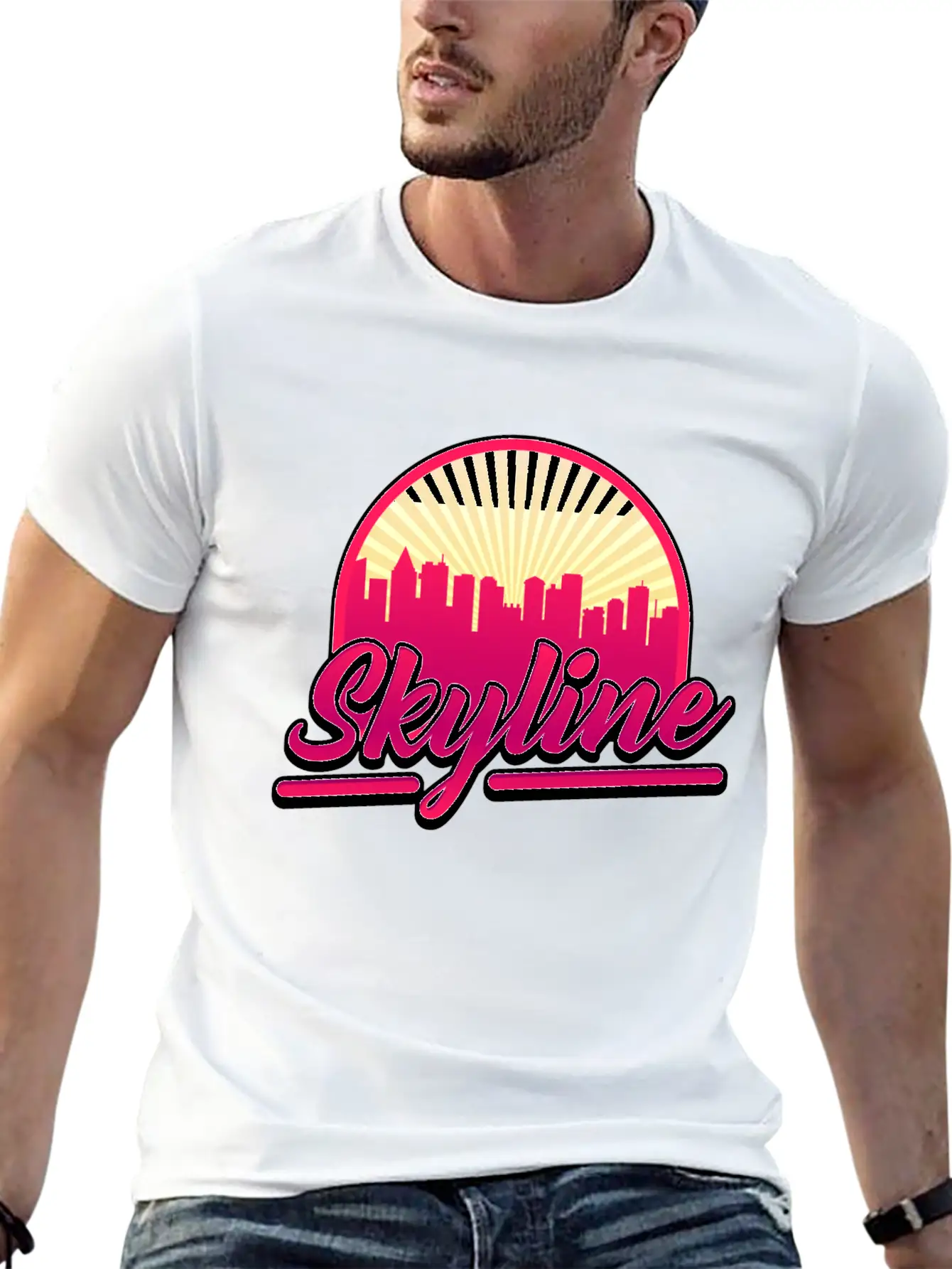 Skyline Red Building Cool Gift Lightweight Cotton T-Shirt – Daily Comfort Graphic Shirt