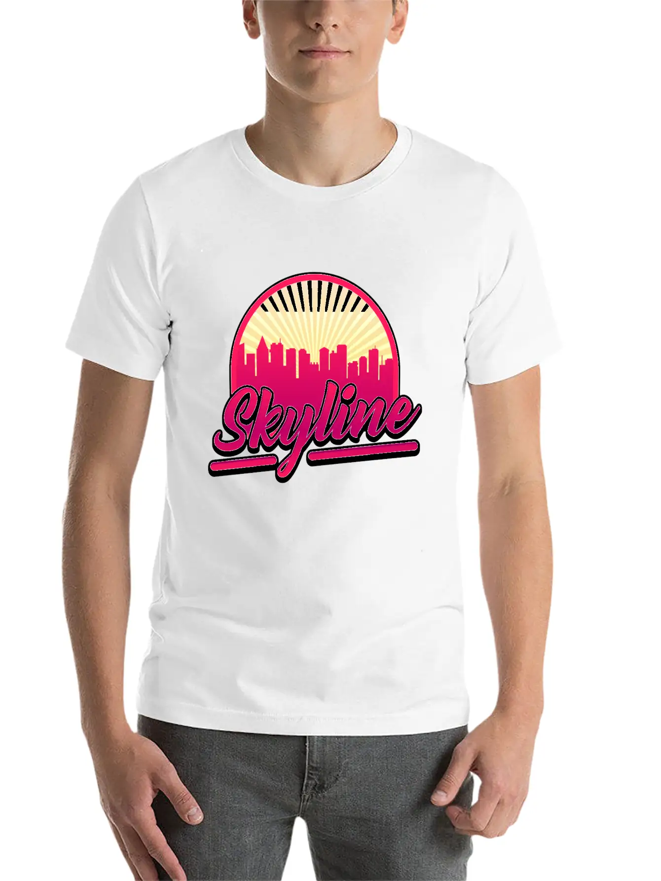 Skyline Red Building Cool Gift Lightweight Cotton T-Shirt – Daily Comfort Graphic Shirt