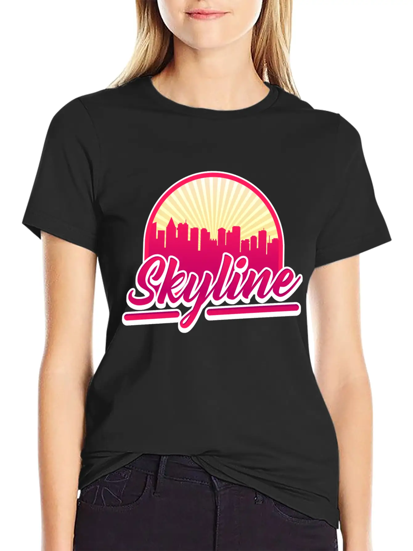 Skyline Red Building Cool Gift Lightweight Cotton T-Shirt – Daily Comfort Graphic Shirt