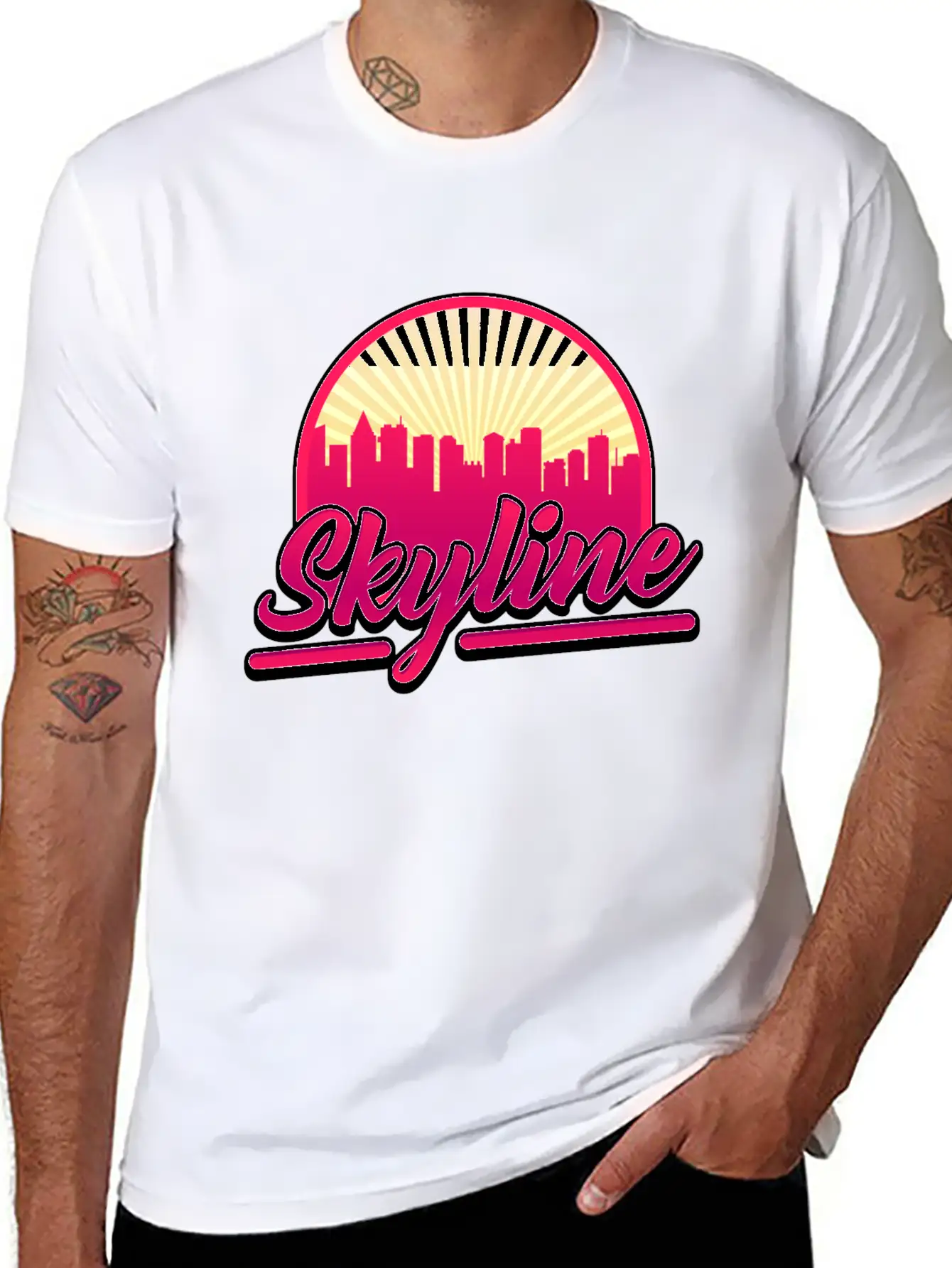 Skyline Red Building Cool Gift Lightweight Cotton T-Shirt – Daily Comfort Graphic Shirt