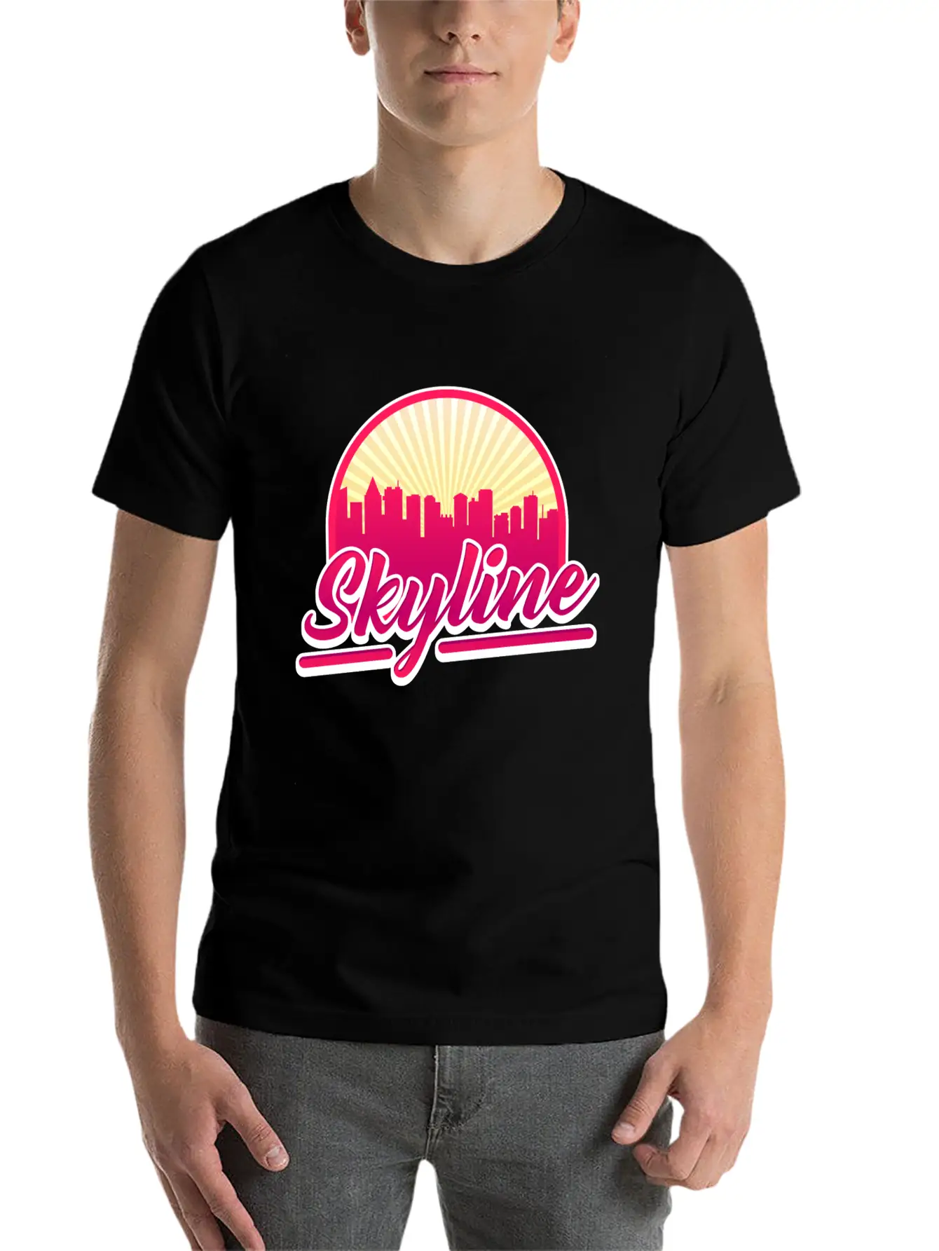 Skyline Red Building Cool Gift Lightweight Cotton T-Shirt – Daily Comfort Graphic Shirt
