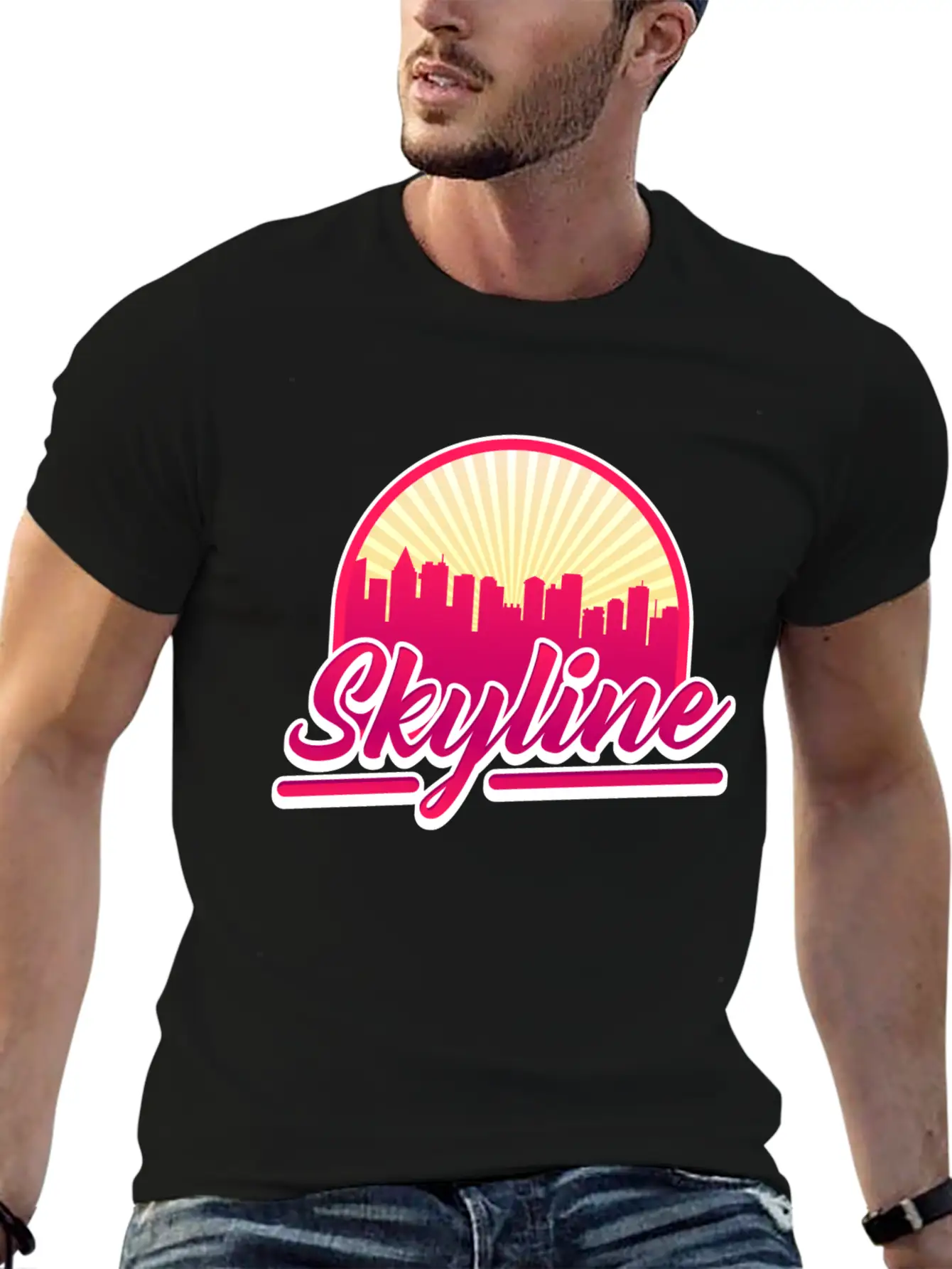 Skyline Red Building Cool Gift Lightweight Cotton T-Shirt – Daily Comfort Graphic Shirt