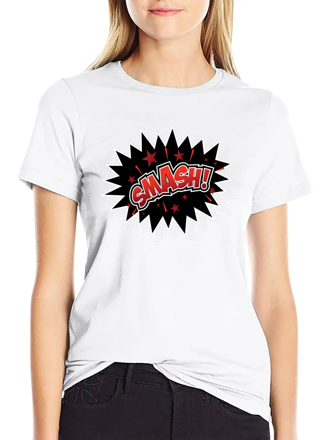 Smash Pop Art Lightweight Cotton T-Shirt – Daily Comfort Graphic Shirt