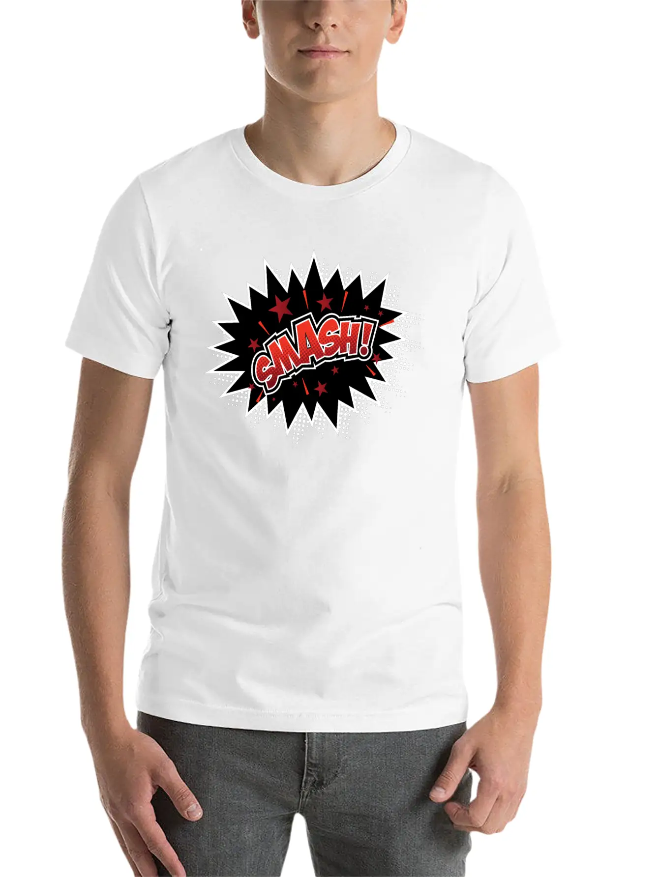 Smash Pop Art Lightweight Cotton T-Shirt – Daily Comfort Graphic Shirt