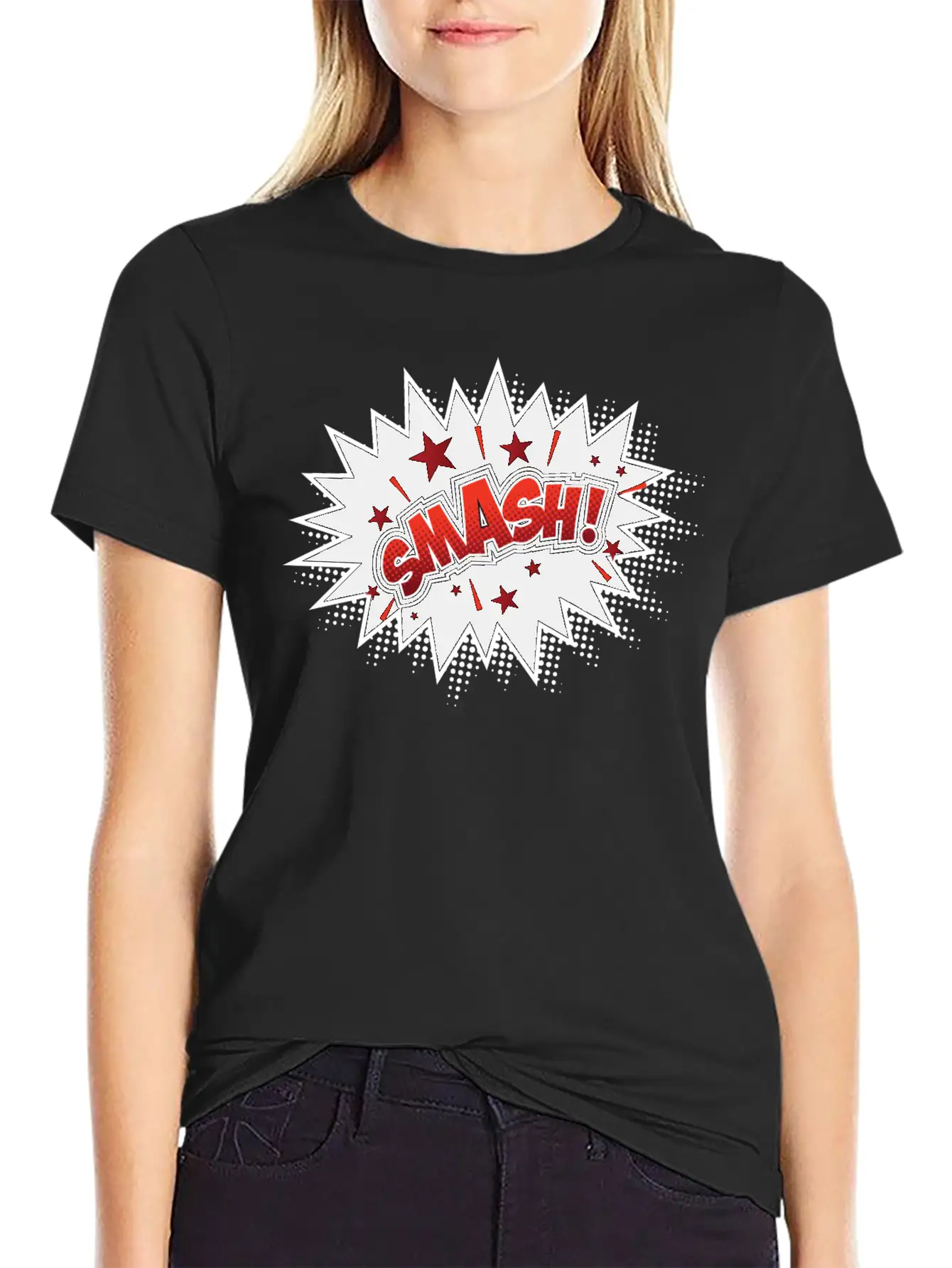 Smash Pop Art Lightweight Cotton T-Shirt – Daily Comfort Graphic Shirt