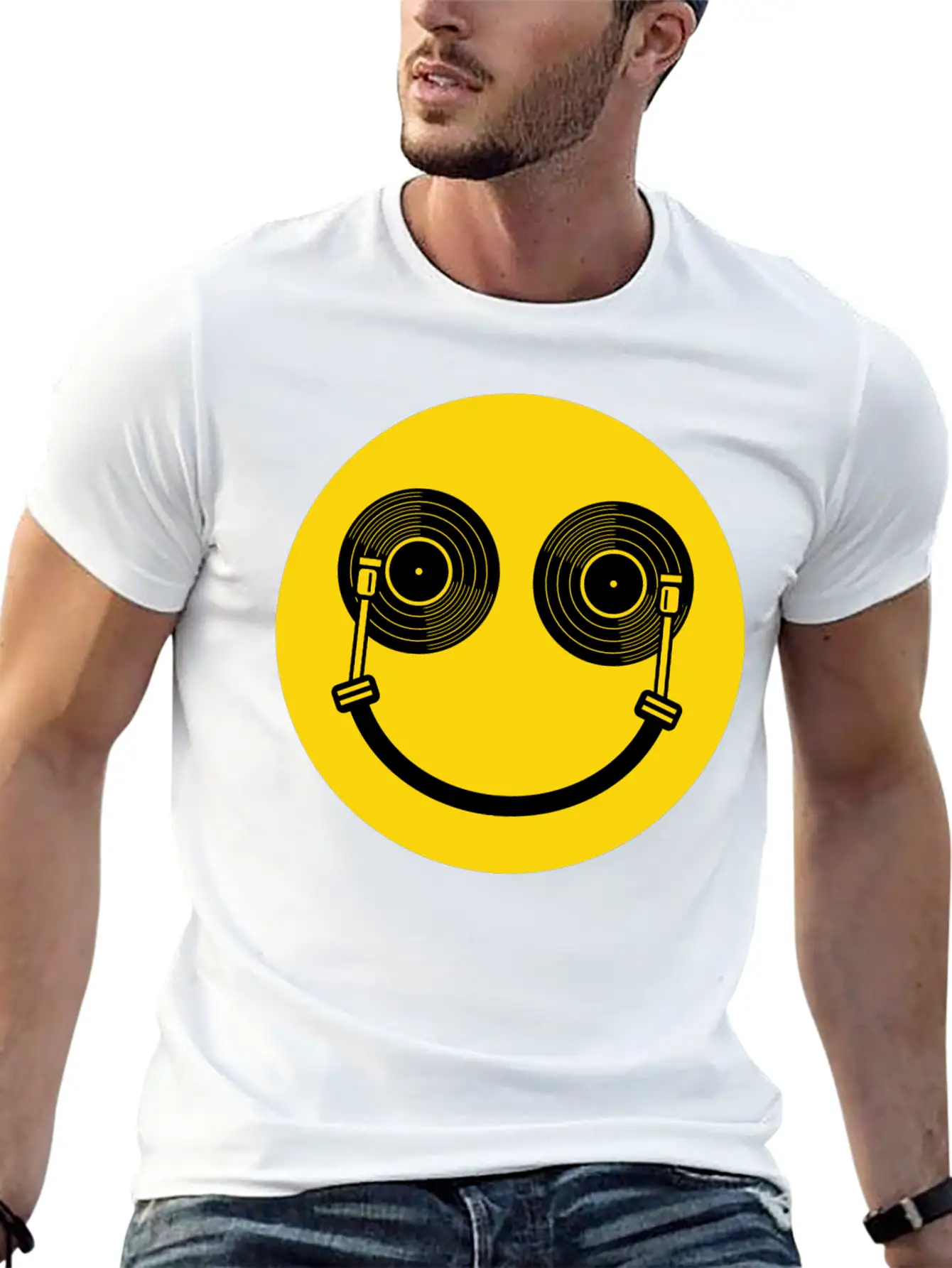 Smile DJ Lightweight Cotton T-Shirt – Daily Comfort Graphic Shirt