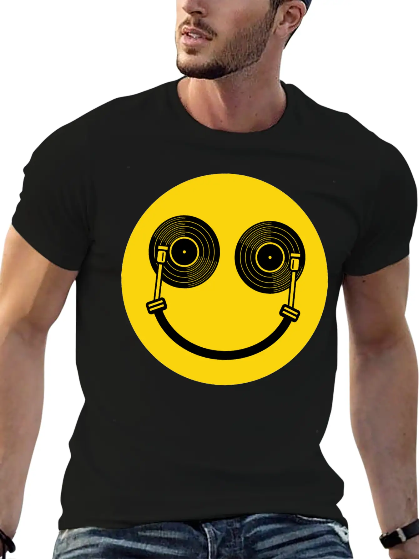 Smile DJ Lightweight Cotton T-Shirt – Daily Comfort Graphic Shirt