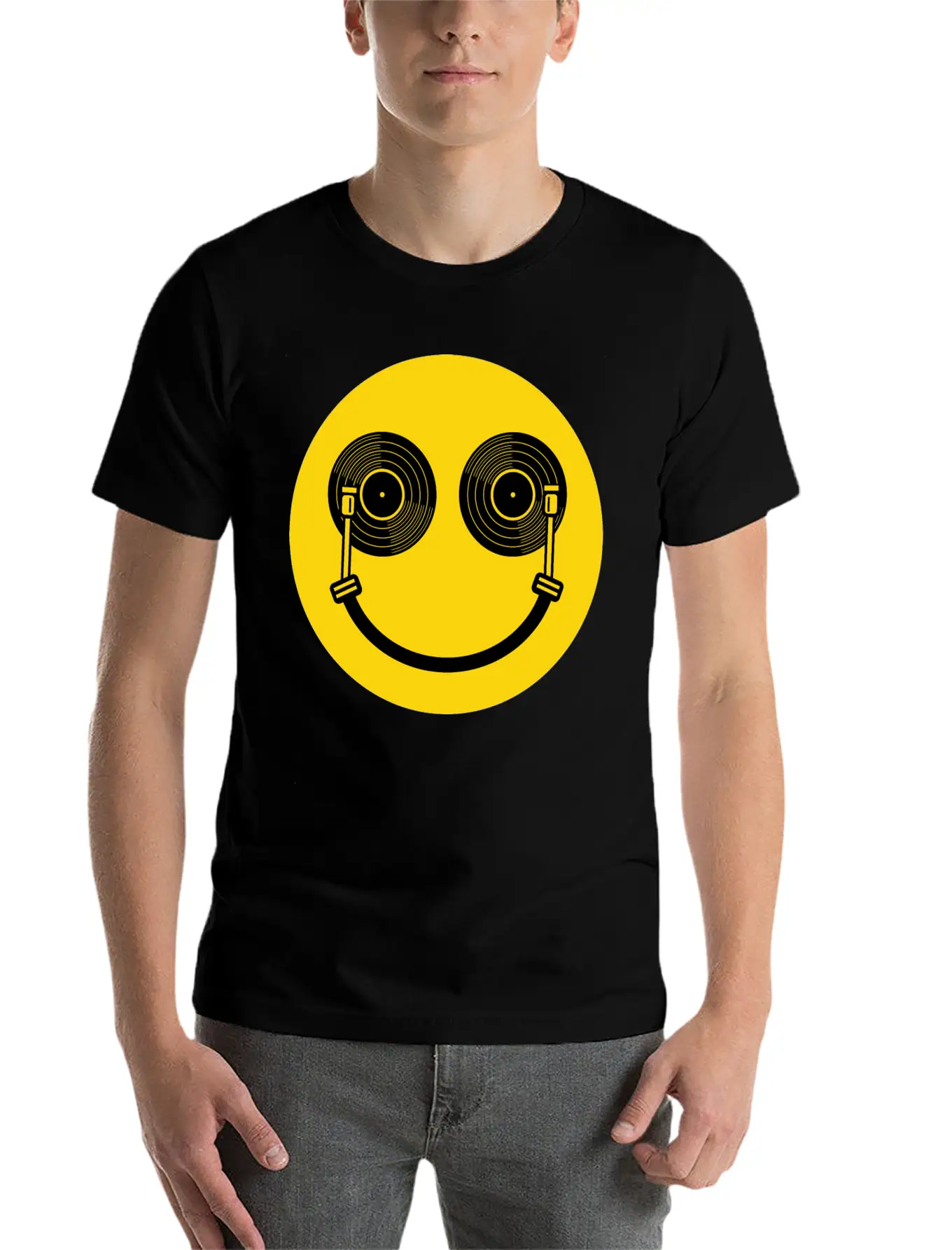 Smile DJ Lightweight Cotton T-Shirt – Daily Comfort Graphic Shirt