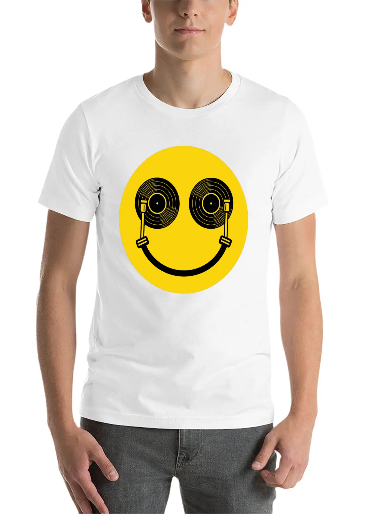 Smile DJ Lightweight Cotton T-Shirt – Daily Comfort Graphic Shirt