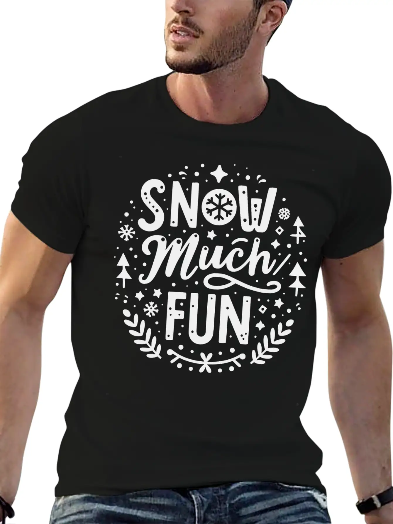 Snow Much Fun Lightweight Cotton T-Shirt – Daily Comfort Graphic Shirt