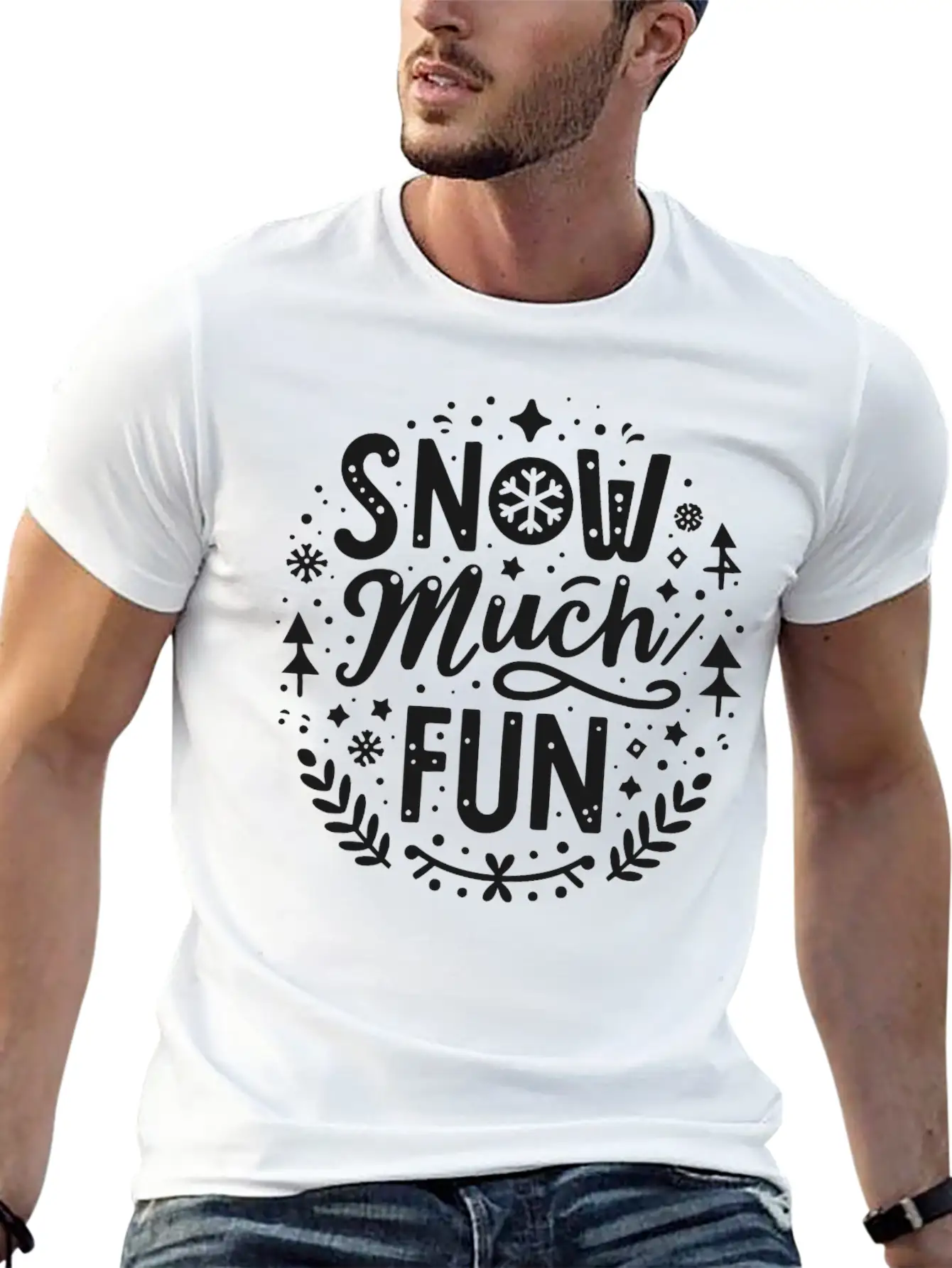 Snow Much Fun Lightweight Cotton T-Shirt – Daily Comfort Graphic Shirt