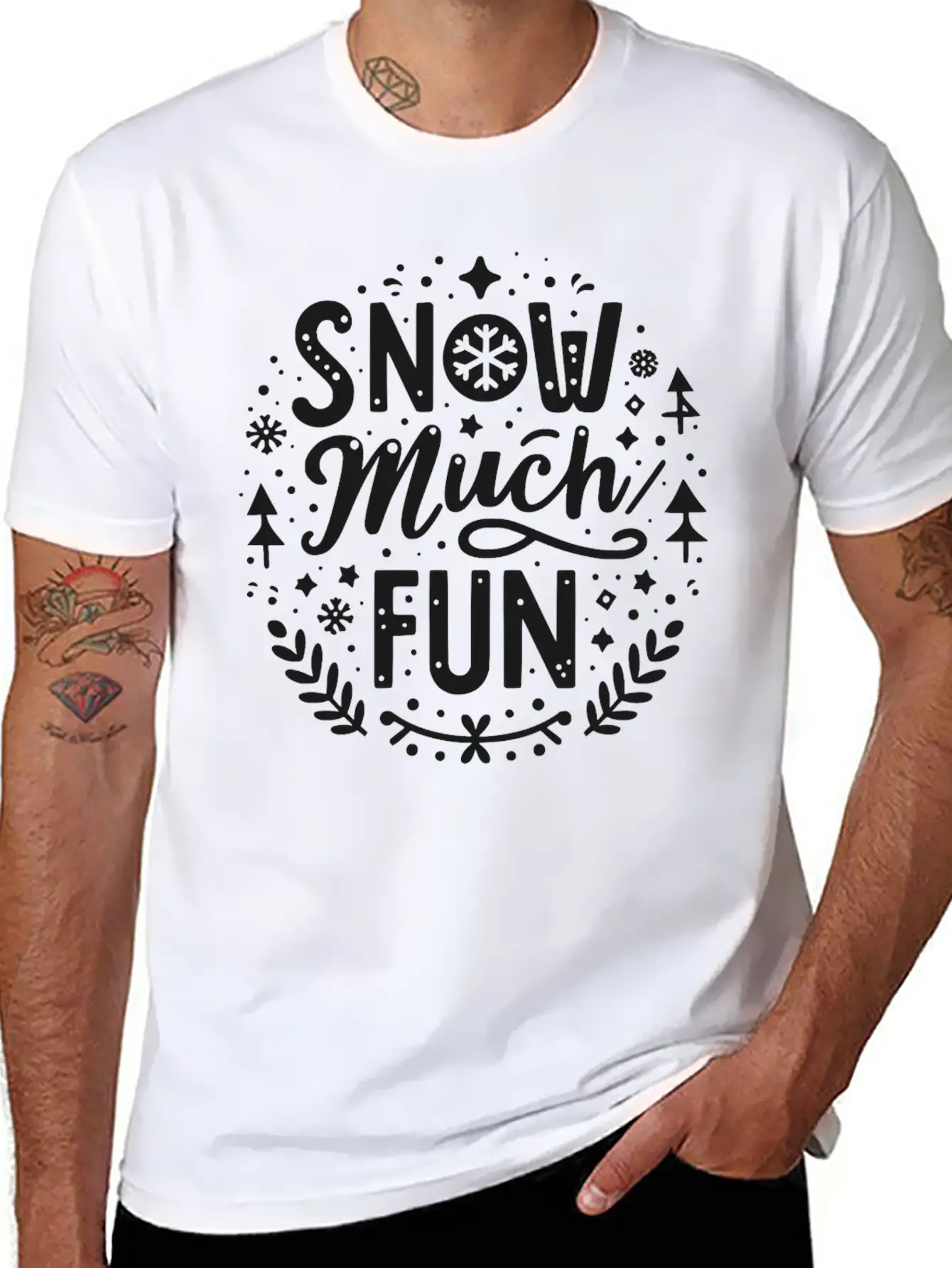 Snow Much Fun Lightweight Cotton T-Shirt – Daily Comfort Graphic Shirt