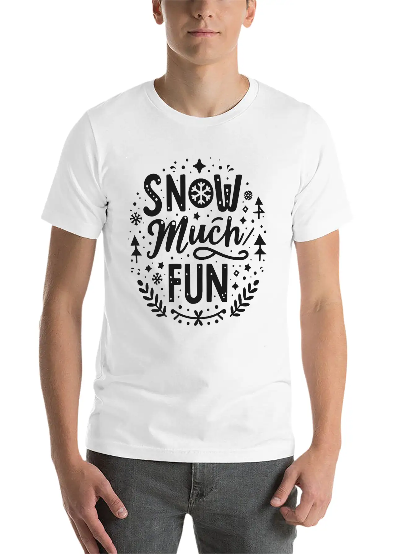 Snow Much Fun Lightweight Cotton T-Shirt – Daily Comfort Graphic Shirt