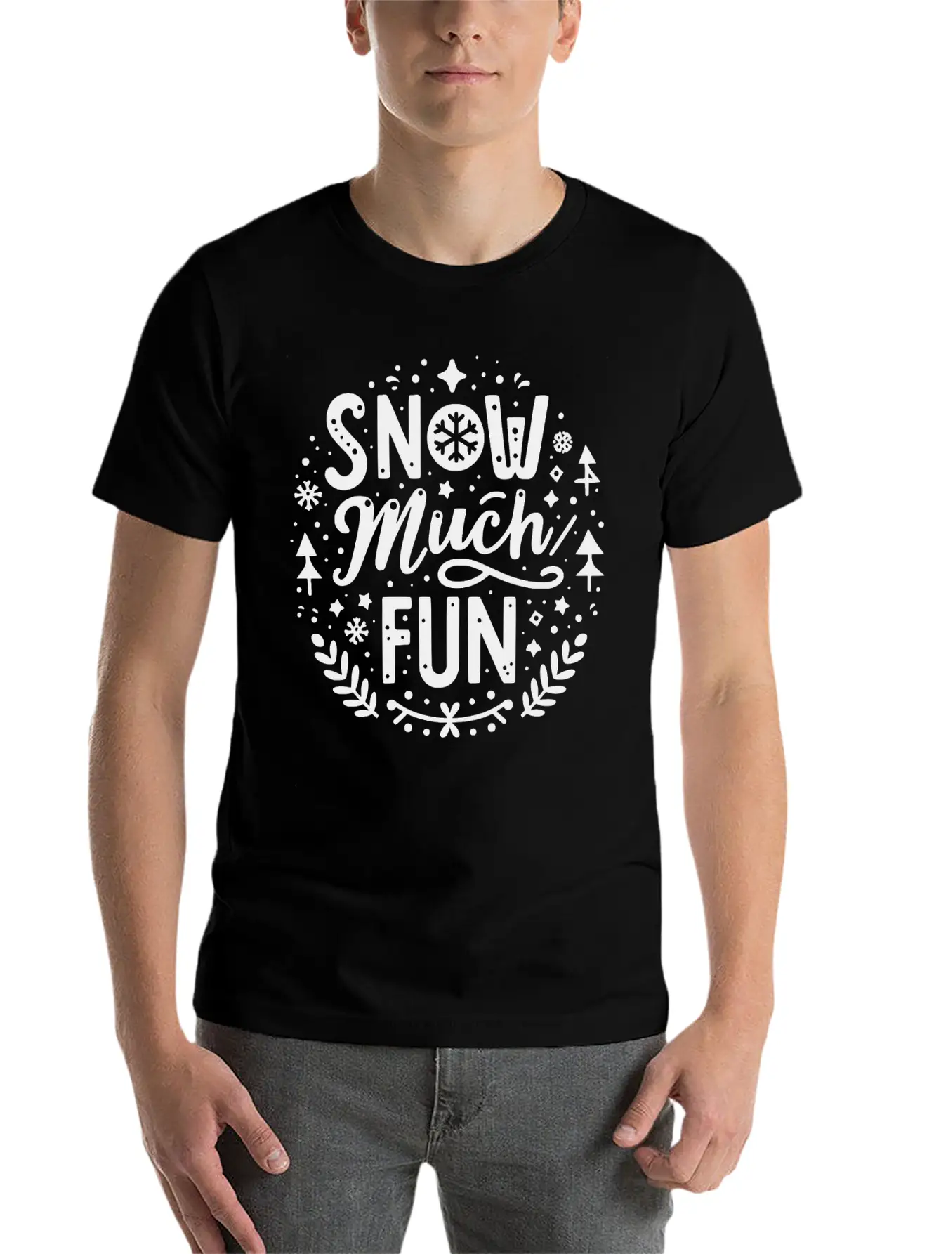 Snow Much Fun Lightweight Cotton T-Shirt – Daily Comfort Graphic Shirt