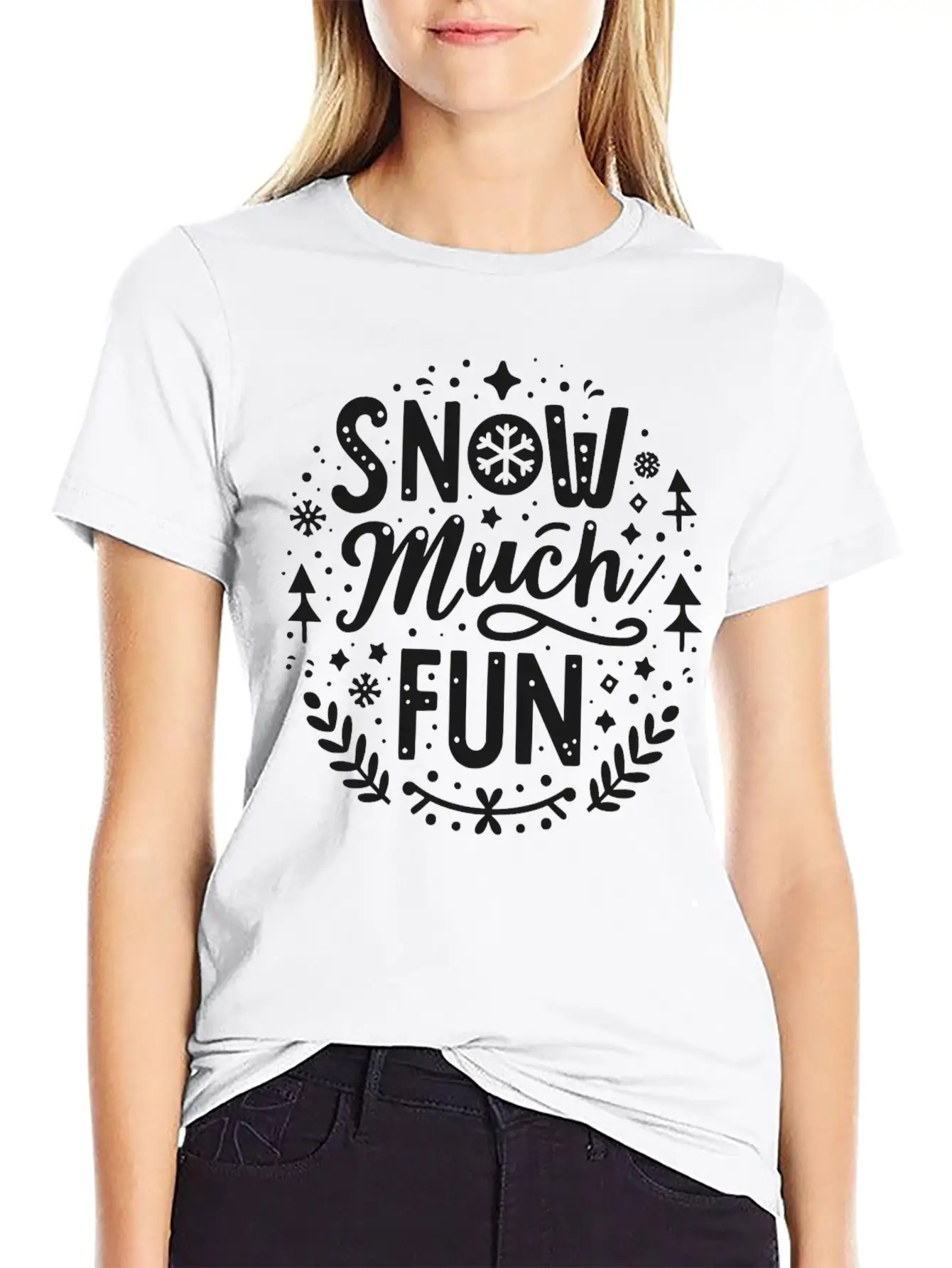 Snow Much Fun Lightweight Cotton T-Shirt – Daily Comfort Graphic Shirt