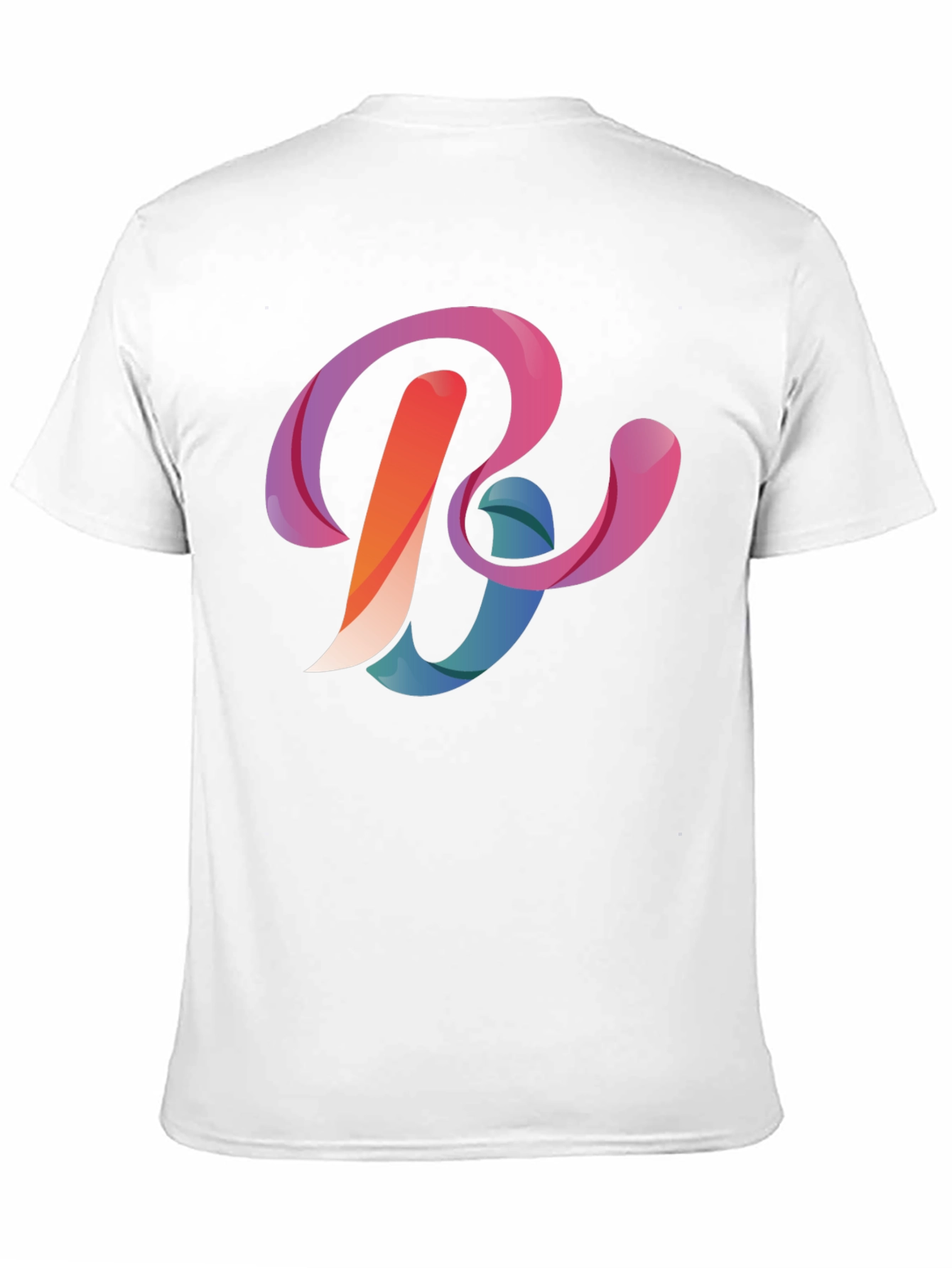 Abstract Letter B Graphic Black T-Shirt