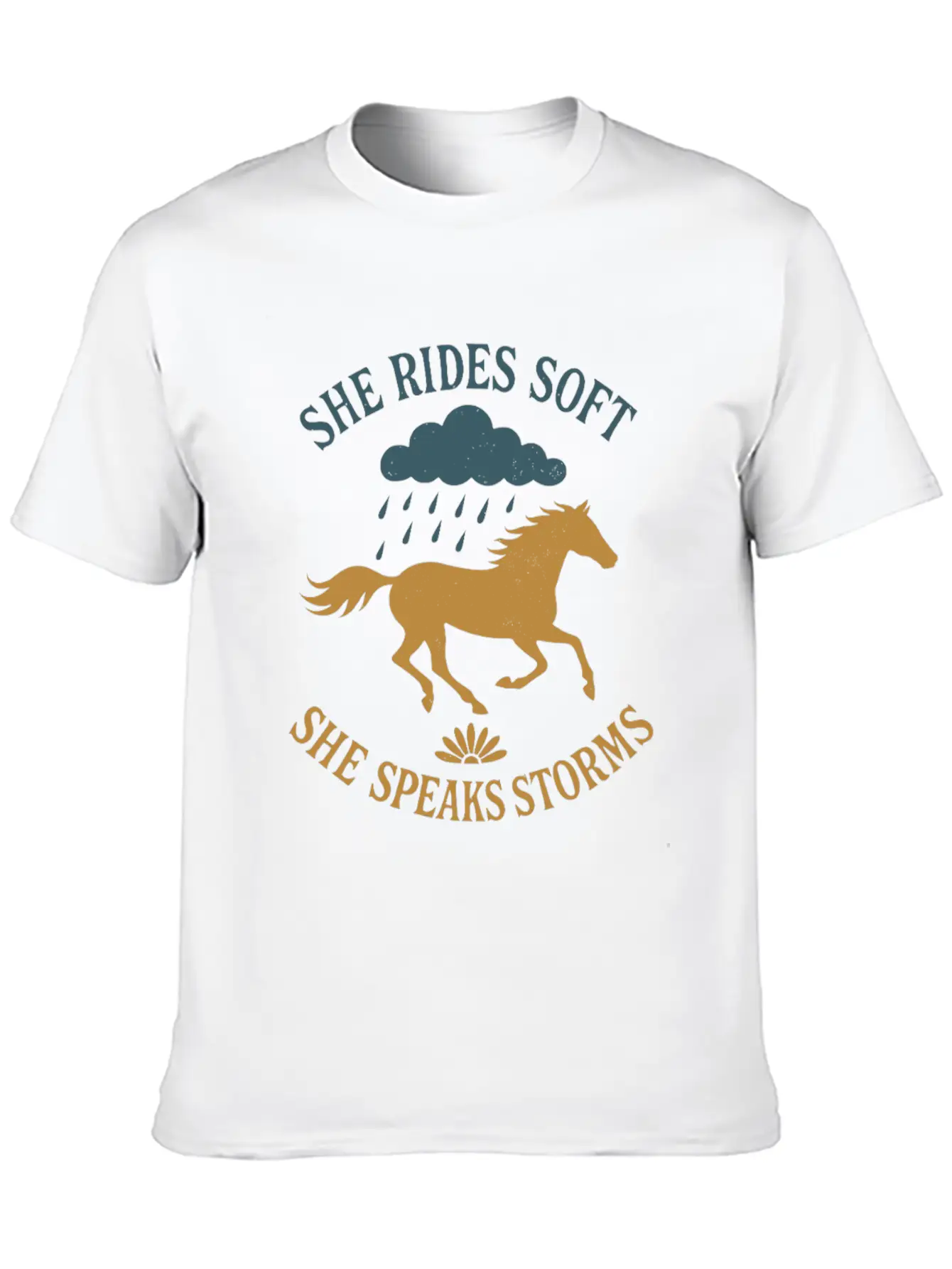 Soft Cowgirl Floral Rodeo Western Aesthetic Horse Lightweight Cotton T-Shirt – Daily Comfort Graphic Shirt