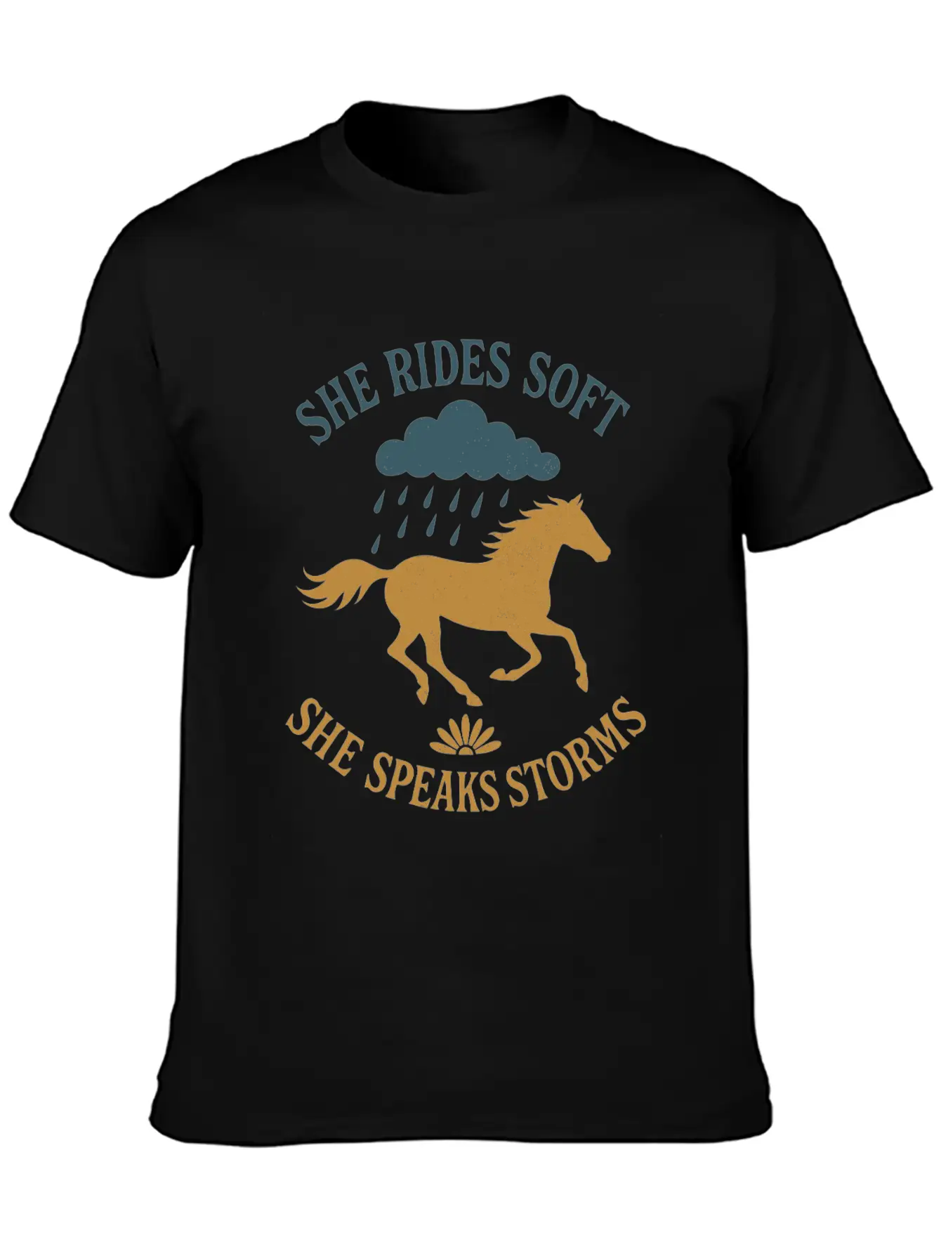 Soft Cowgirl Floral Rodeo Western Aesthetic Horse Lightweight Cotton T-Shirt – Daily Comfort Graphic Shirt