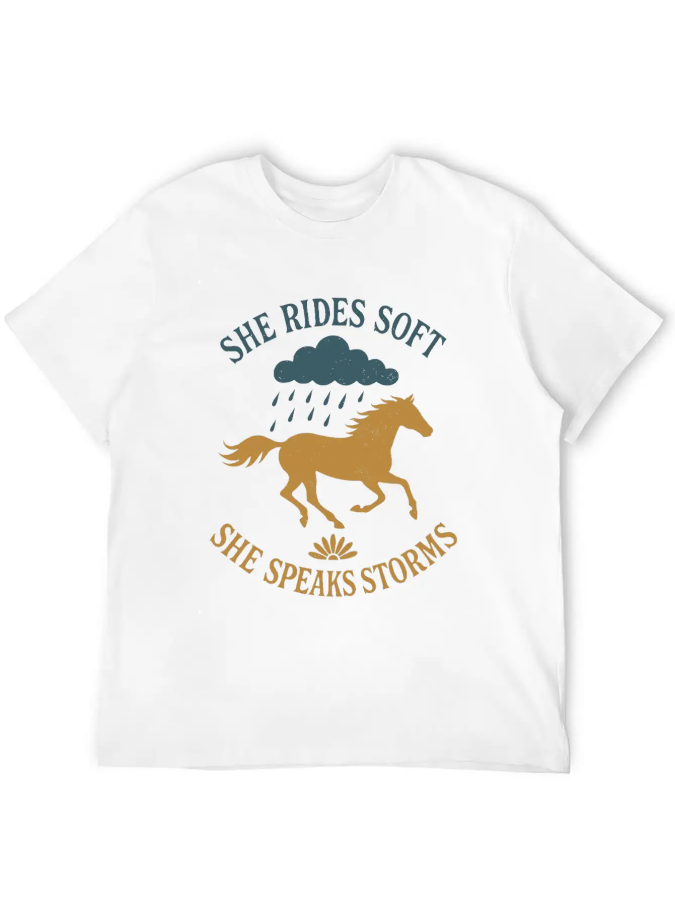 Soft Cowgirl Floral Rodeo Western Aesthetic Horse Lightweight Cotton T-Shirt – Daily Comfort Graphic Shirt